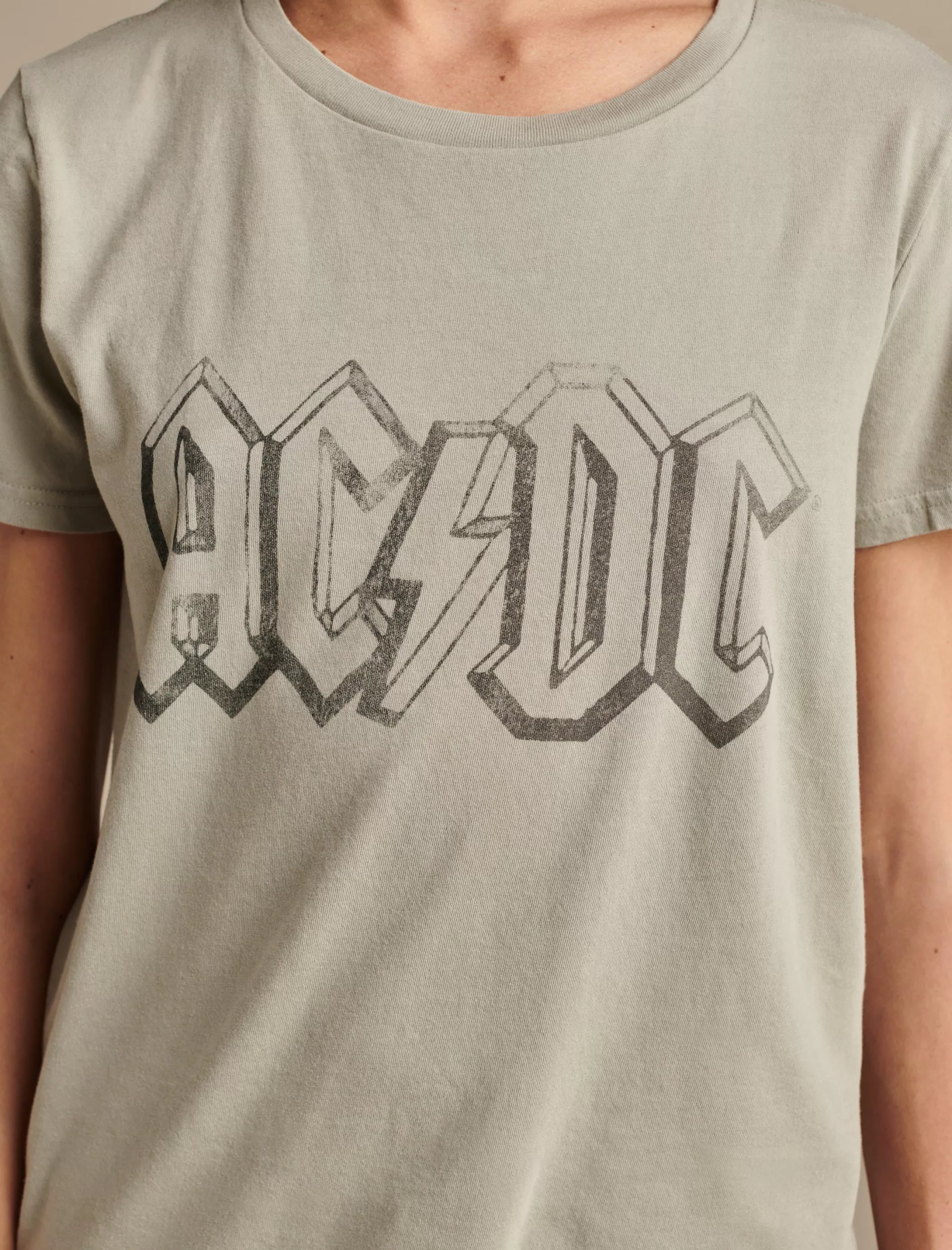 Lucky Brand Graphic Tees*acdc crew tee neutral grey