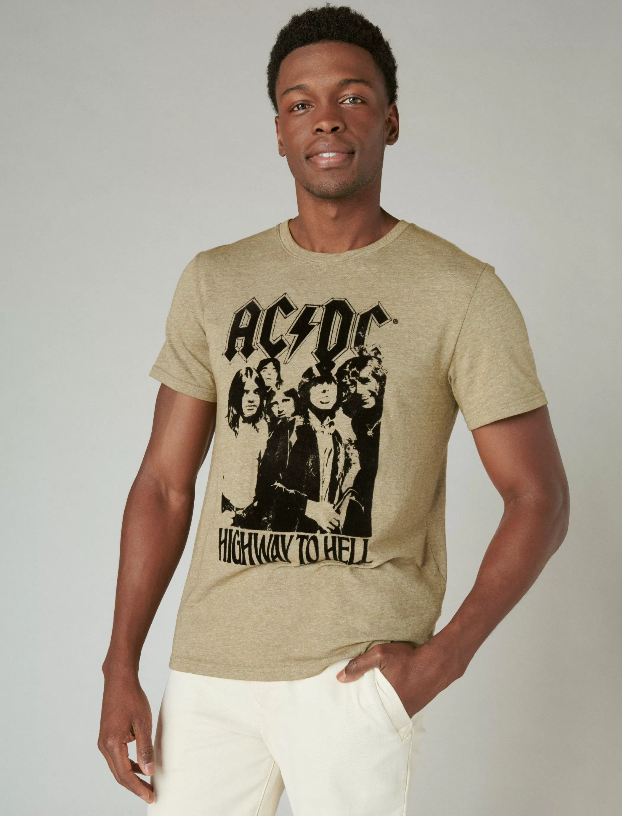 Lucky Brand Graphic Tees*acdc highway dark olive