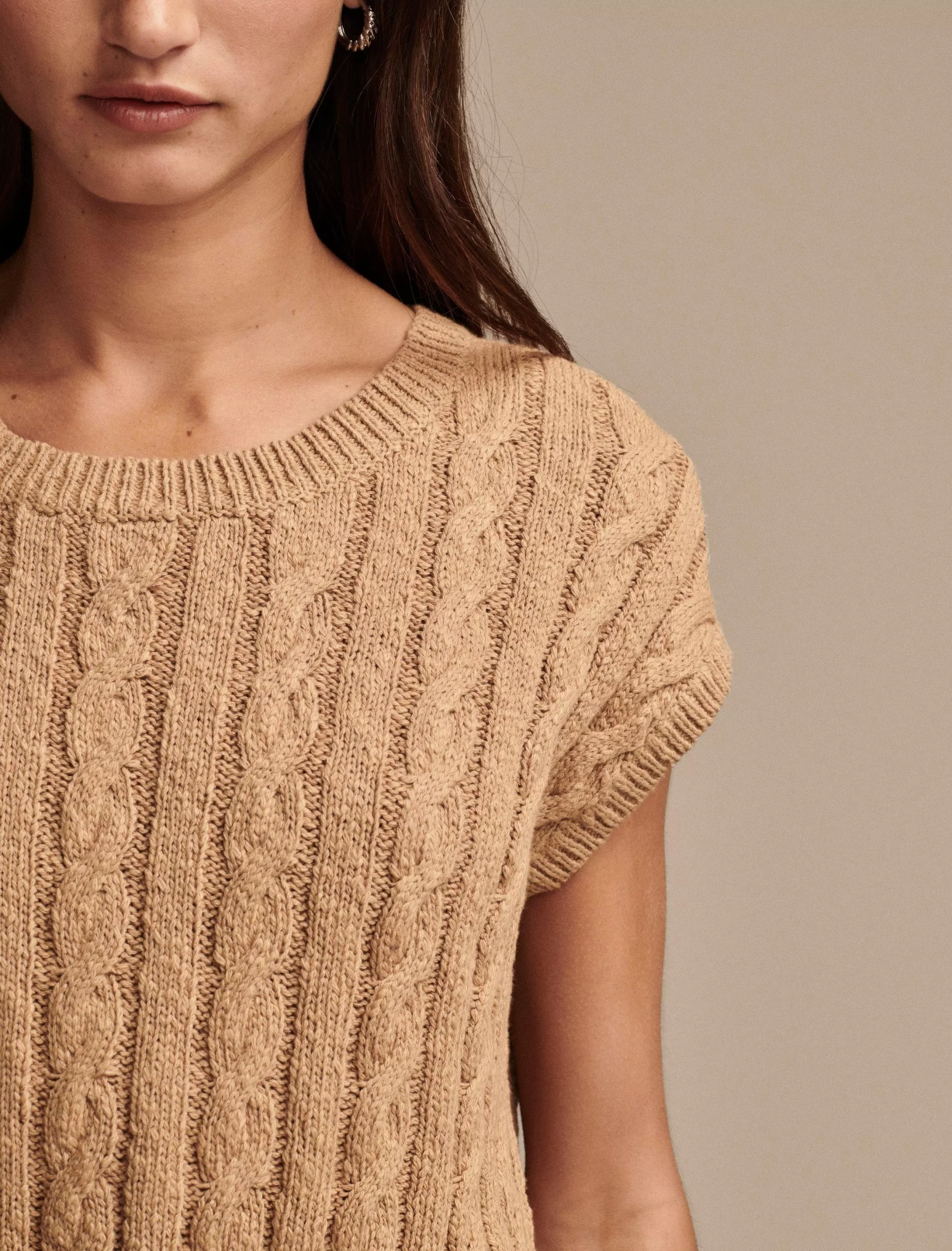 Lucky Brand Sweaters & Sweatshirts*baby cable crew sweater almond butter