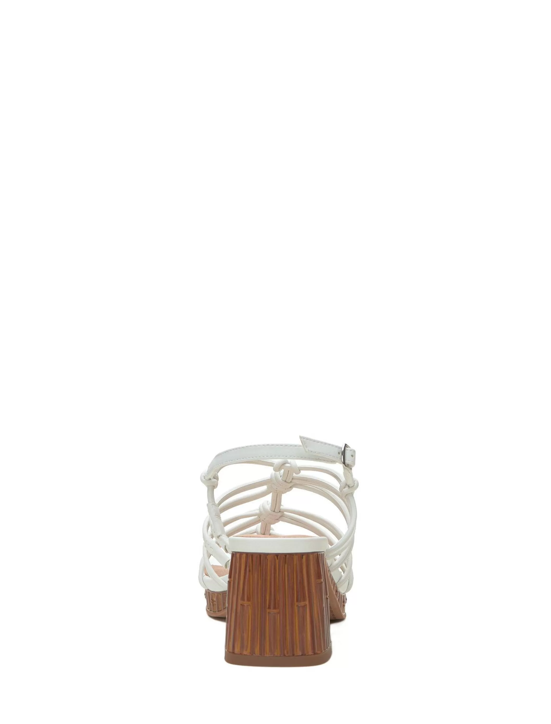 Lucky Brand Shoes*bassie strappy block heel open white/natural