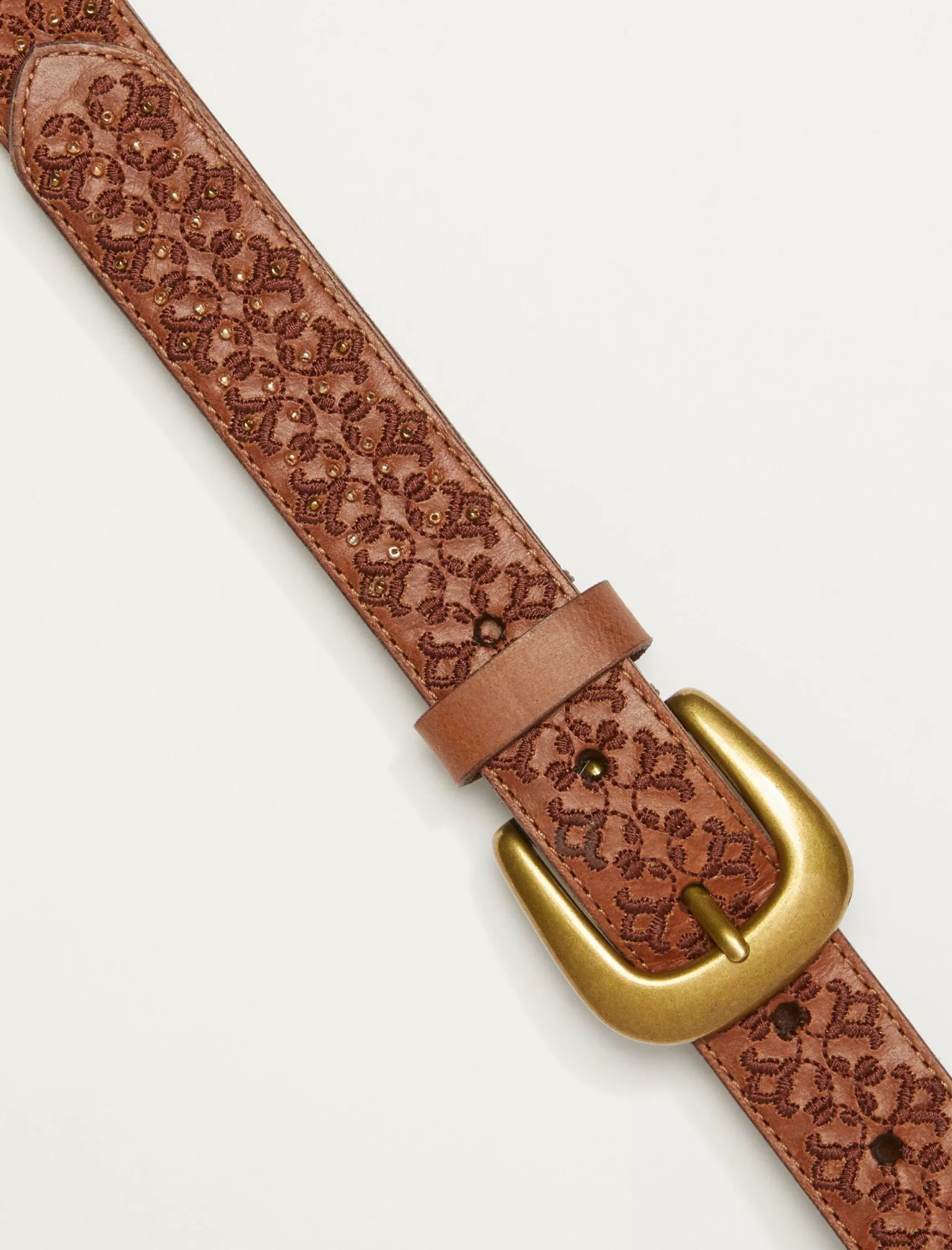 Lucky Brand Belts*beaded and embroidery belt dark brown