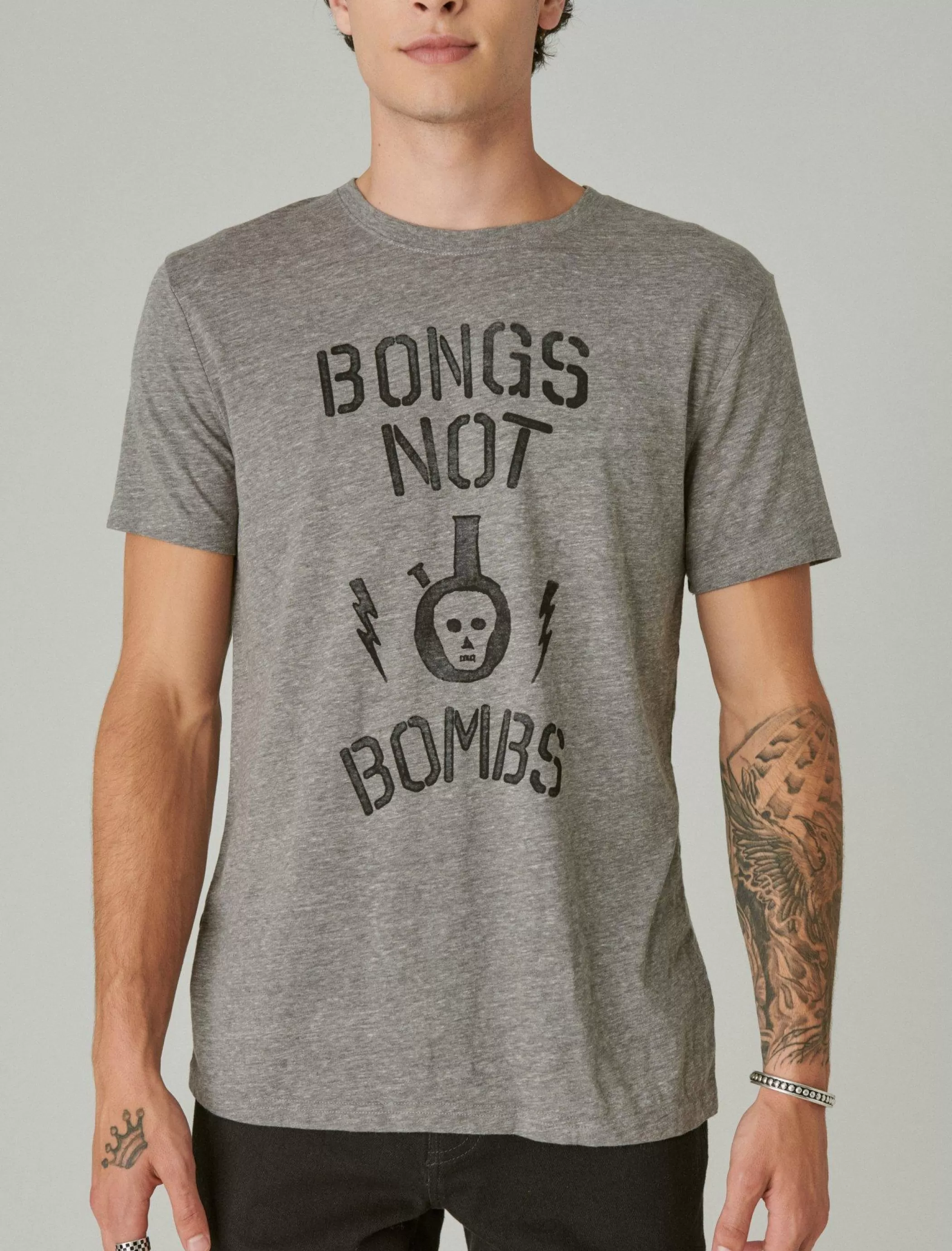 Lucky Brand Graphic Tees*bongs heather grey