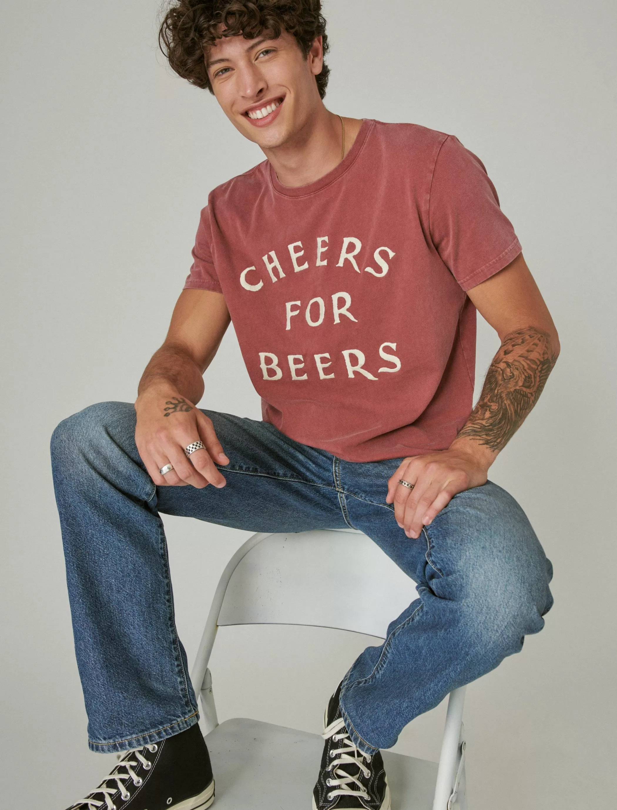 Lucky Brand Graphic Tees*cheers ruby wine