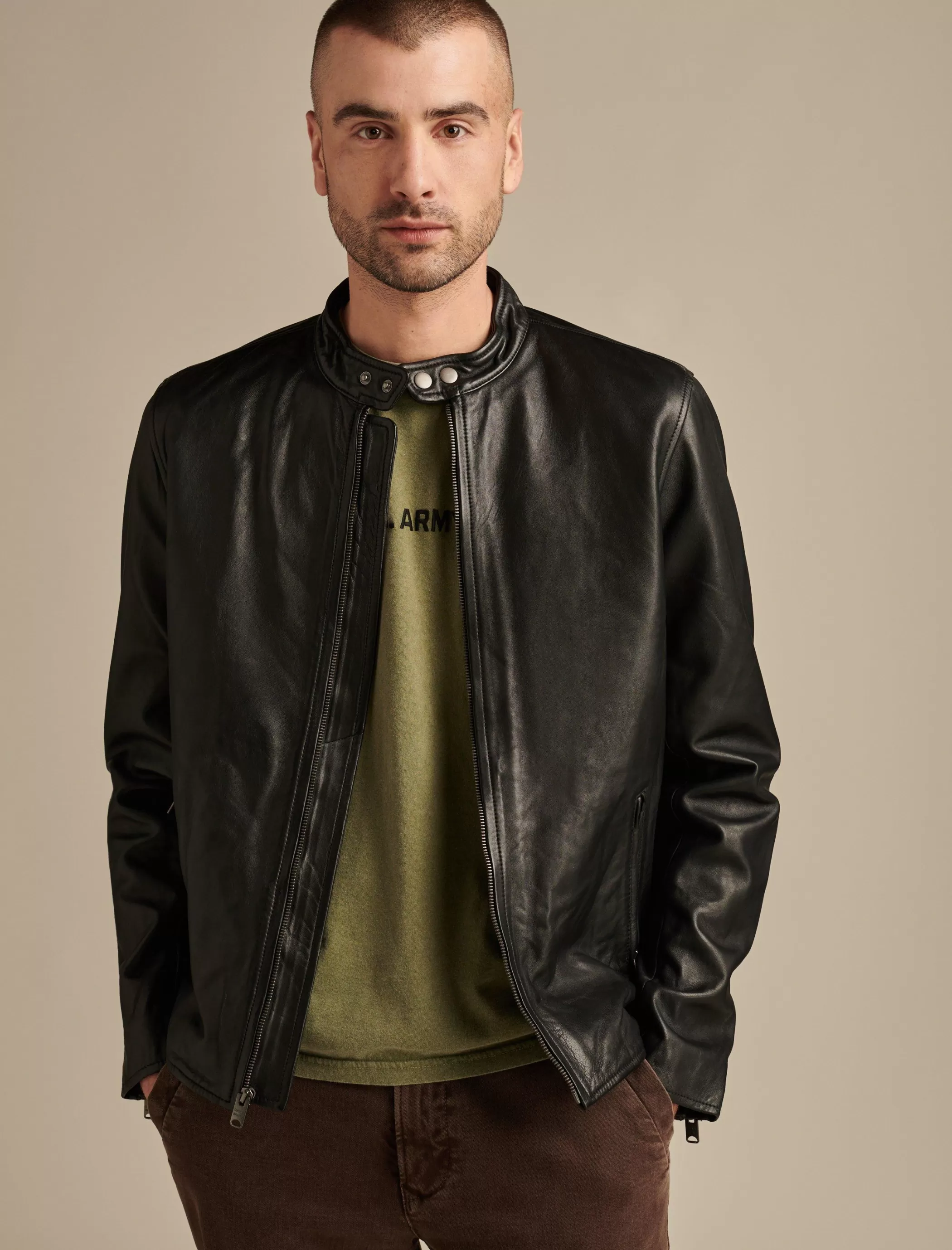 Lucky Brand Jackets & Outerwear*clean leather bonneville jacket #001 black