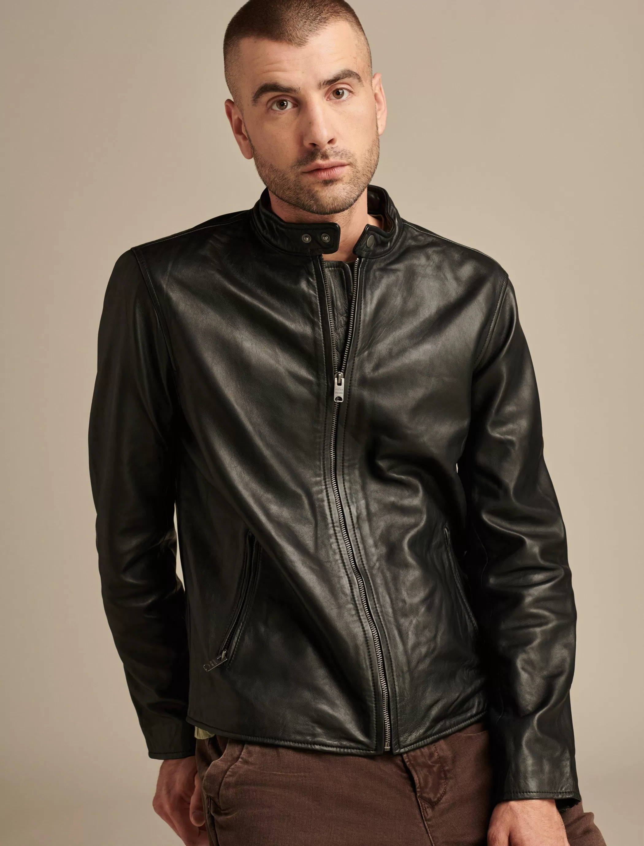 Lucky Brand Jackets & Outerwear*clean leather bonneville jacket #001 black