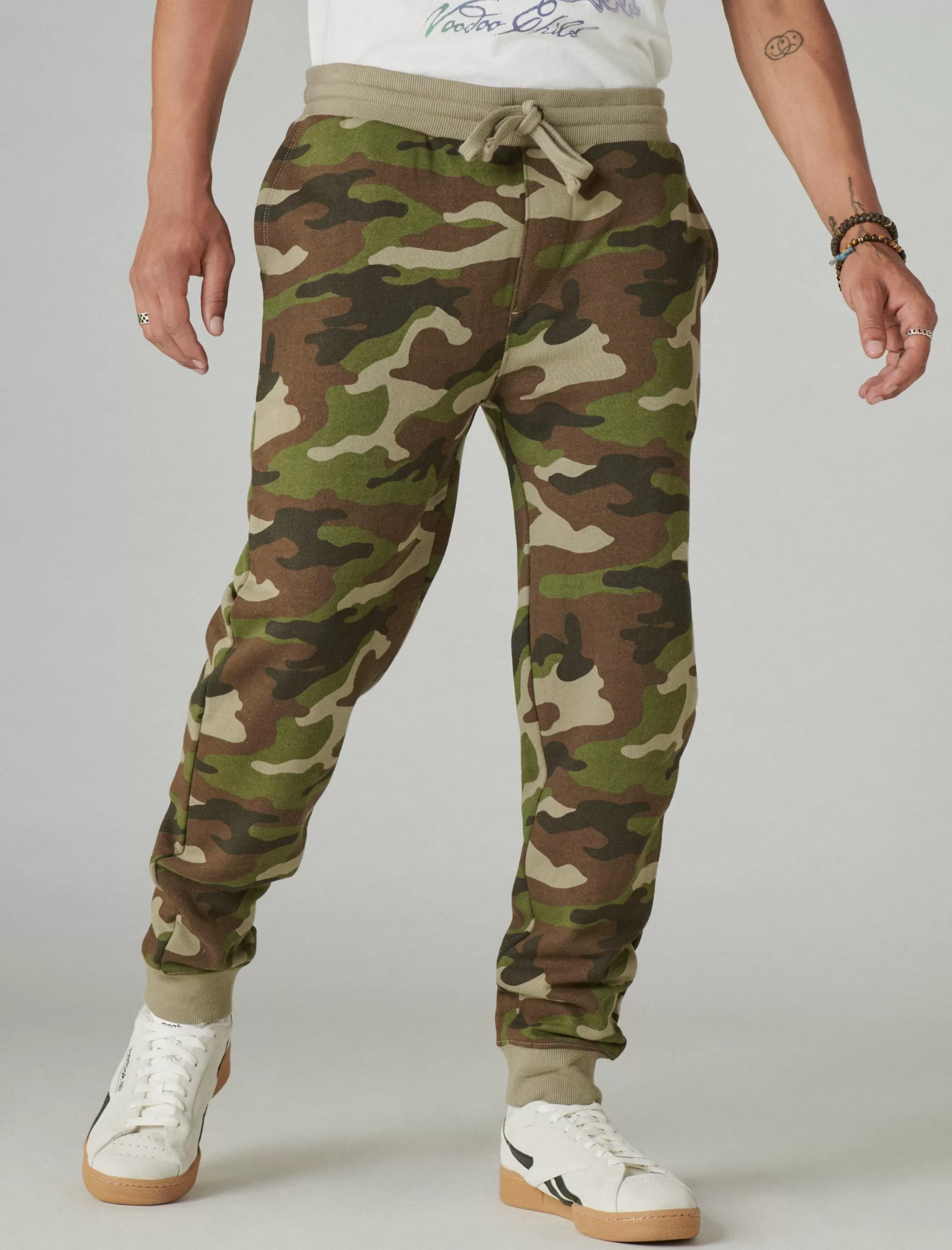 Lucky Brand Activewear*cloud soft fleece camo jogger camo (army colors)