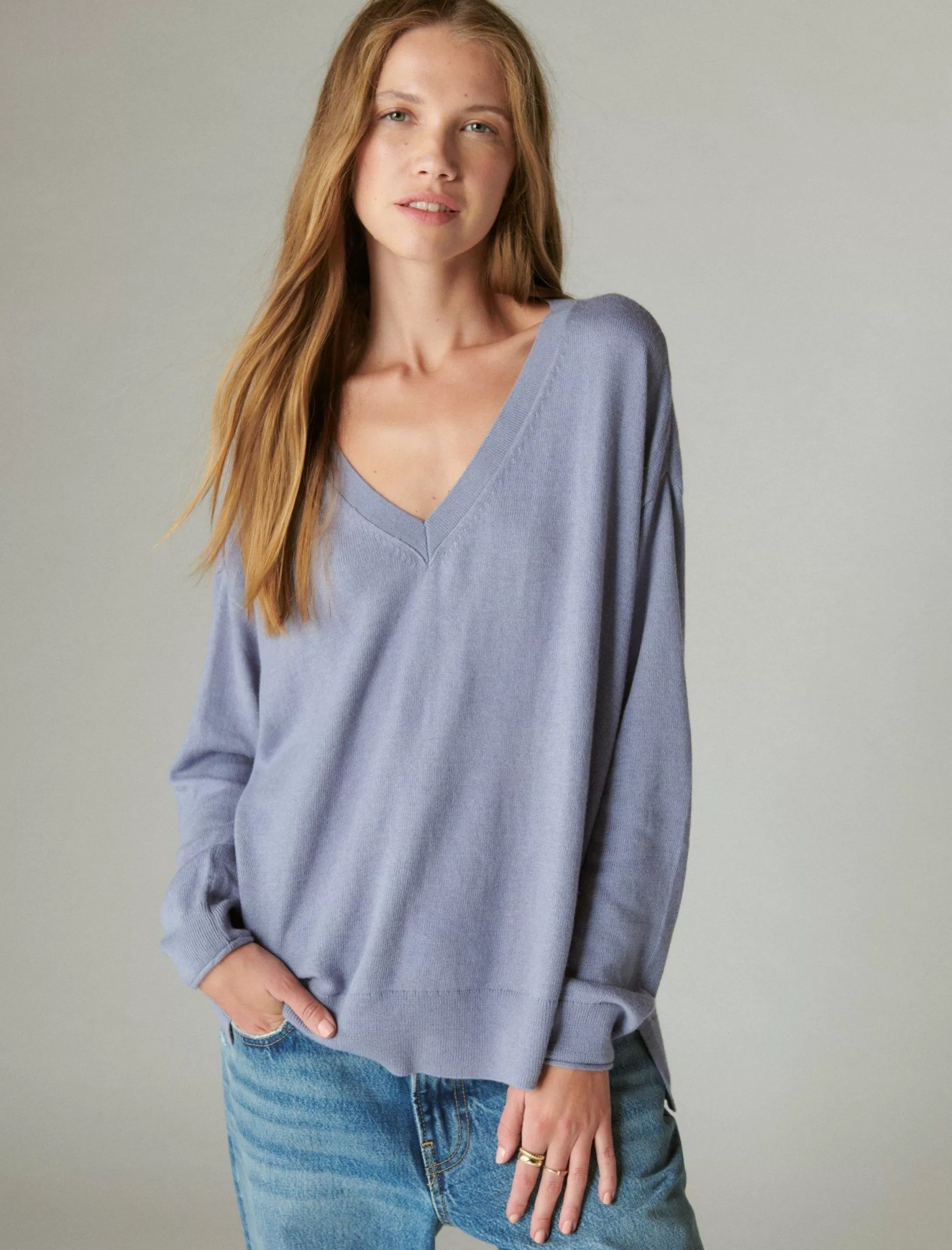 Lucky Brand Sweaters & Sweatshirts*cloud soft v neck sweater stonewash