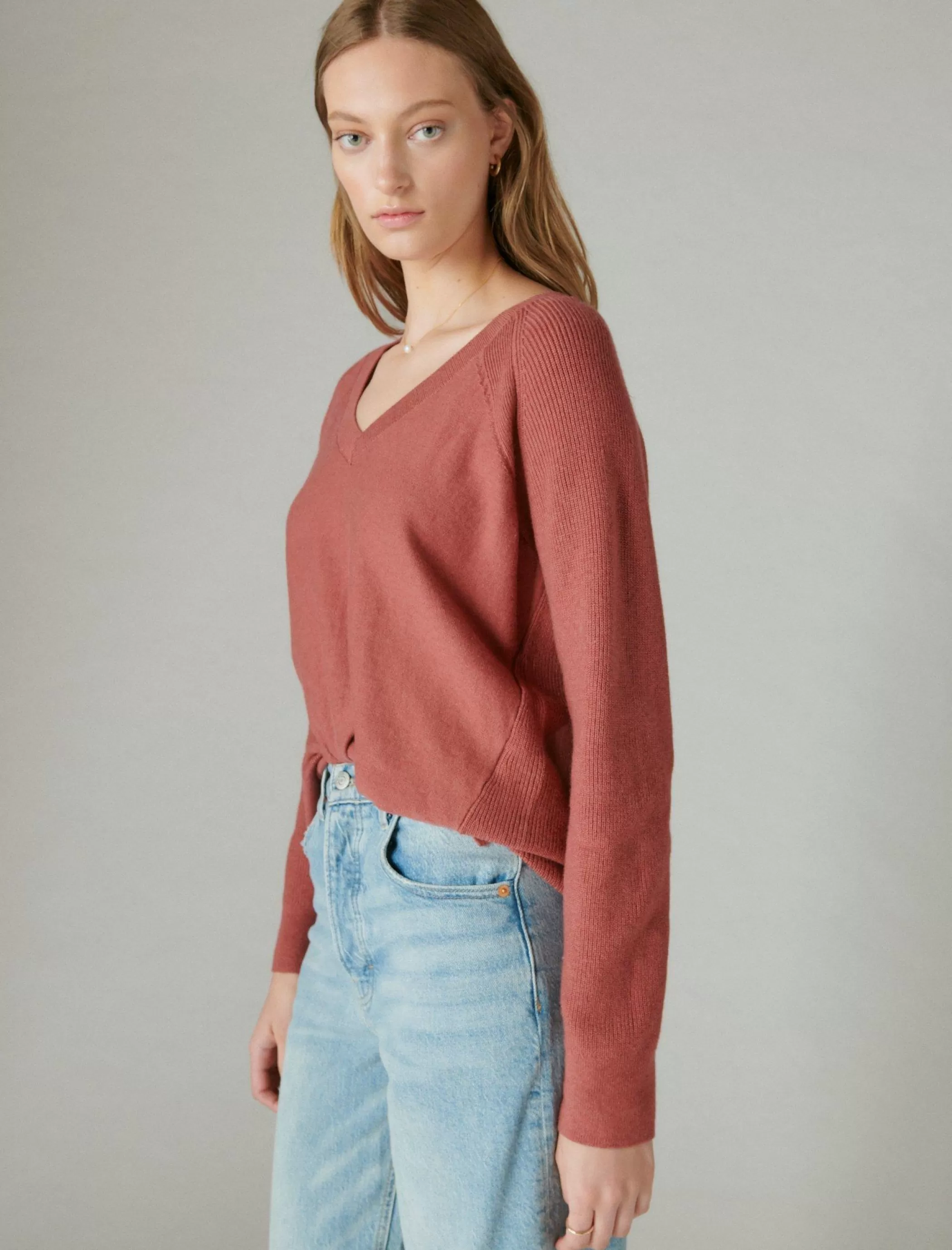 Lucky Brand Sweaters & Sweatshirts*cloud soft v neck sweater apple butter