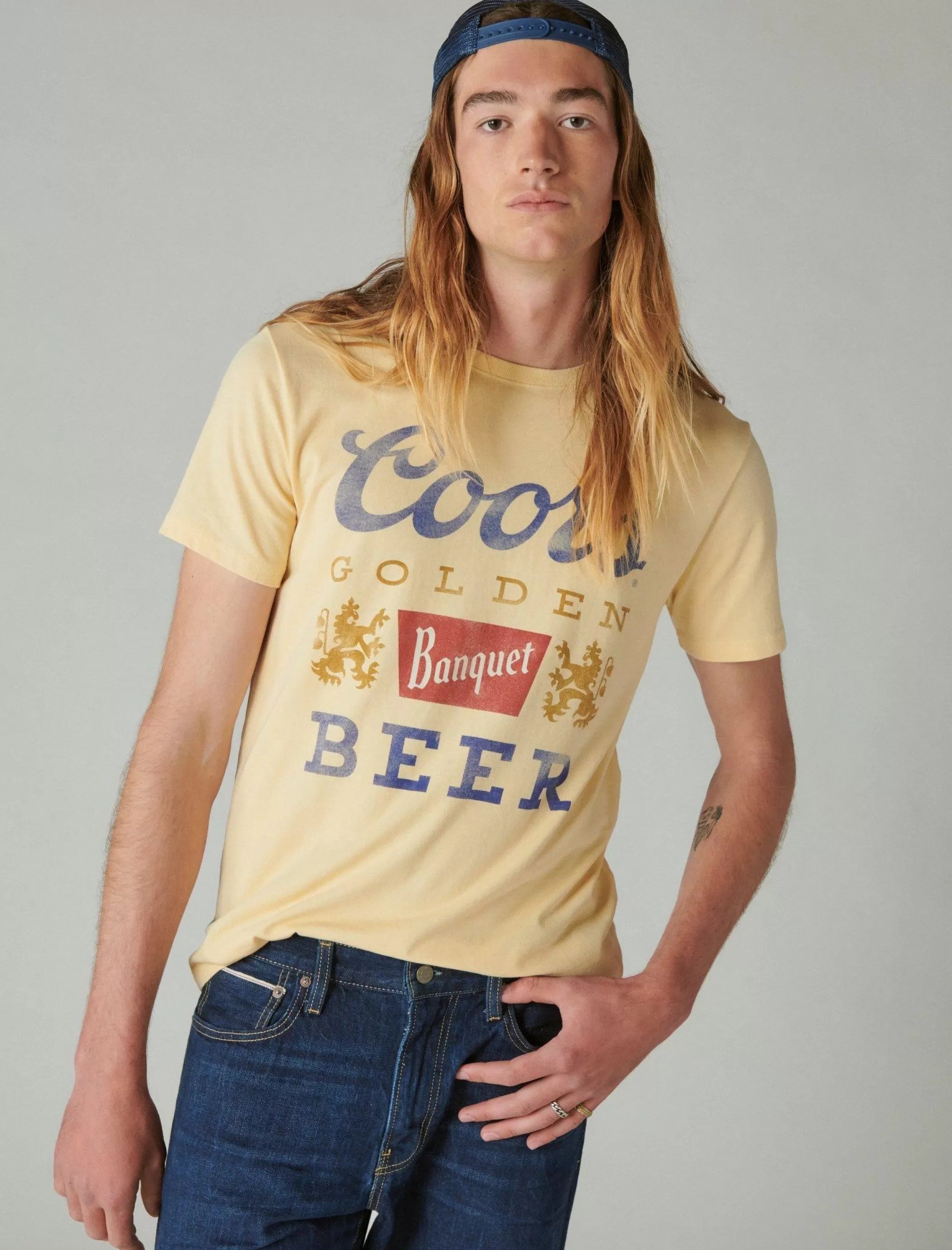 Lucky Brand Graphic Tees*coors label tee straw