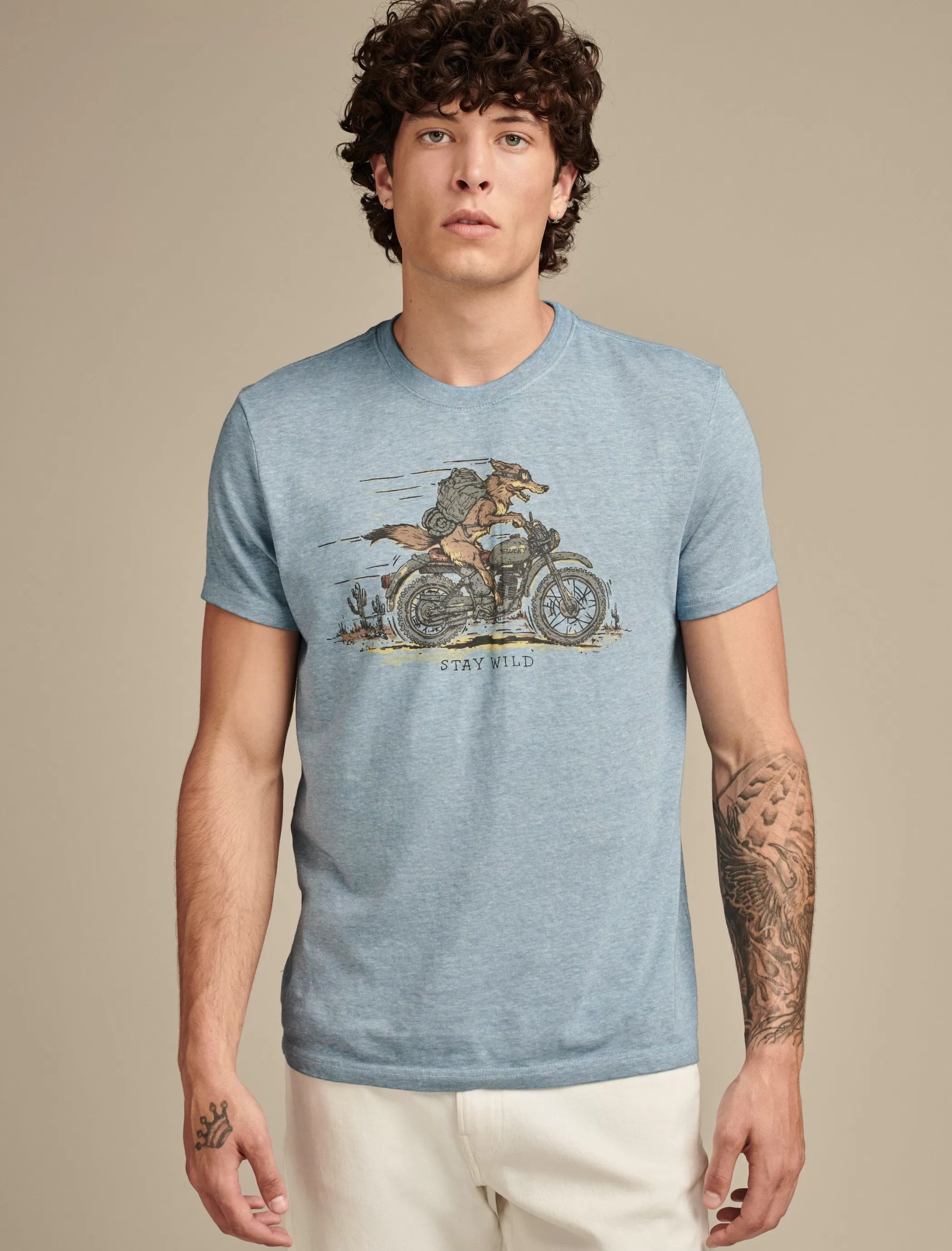 Lucky Brand Graphic Tees*coyote biker tee allure