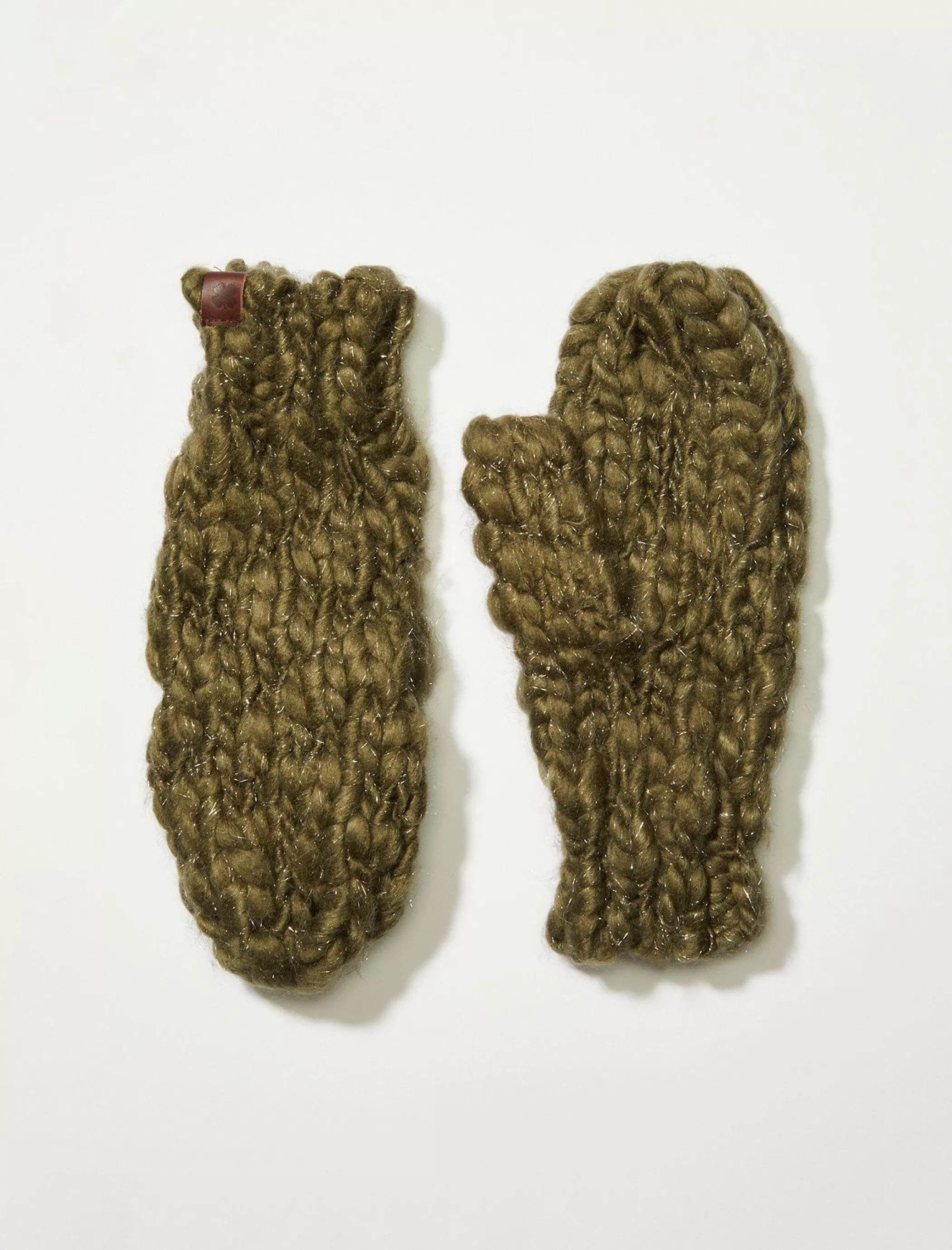 Lucky Brand Gloves*cozy knit mittens dark green