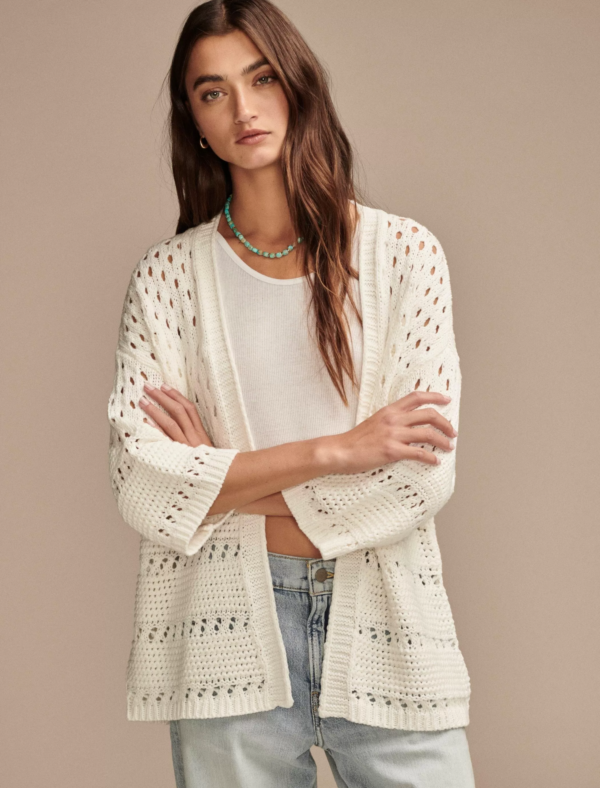 Lucky Brand Sweaters & Sweatshirts*crochet cardigan tofu