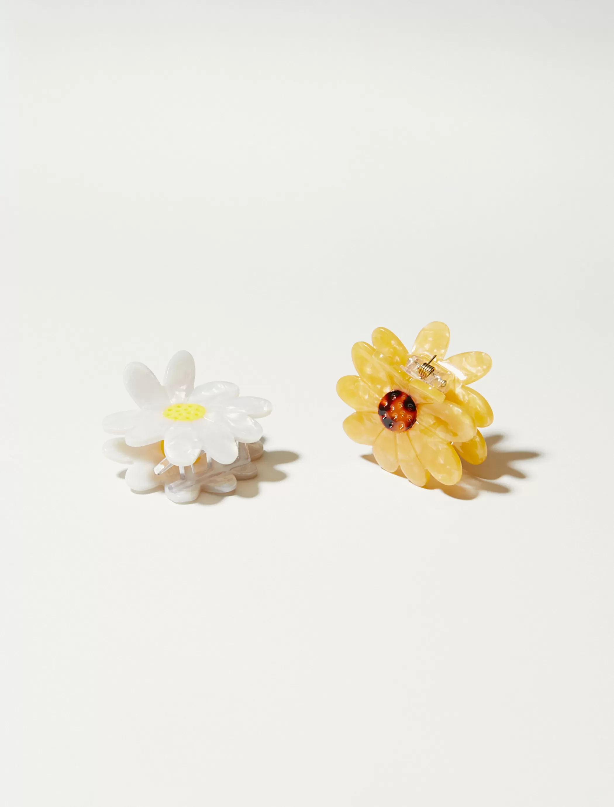 Lucky Brand Hair Accessories*daisy claw clip set natural