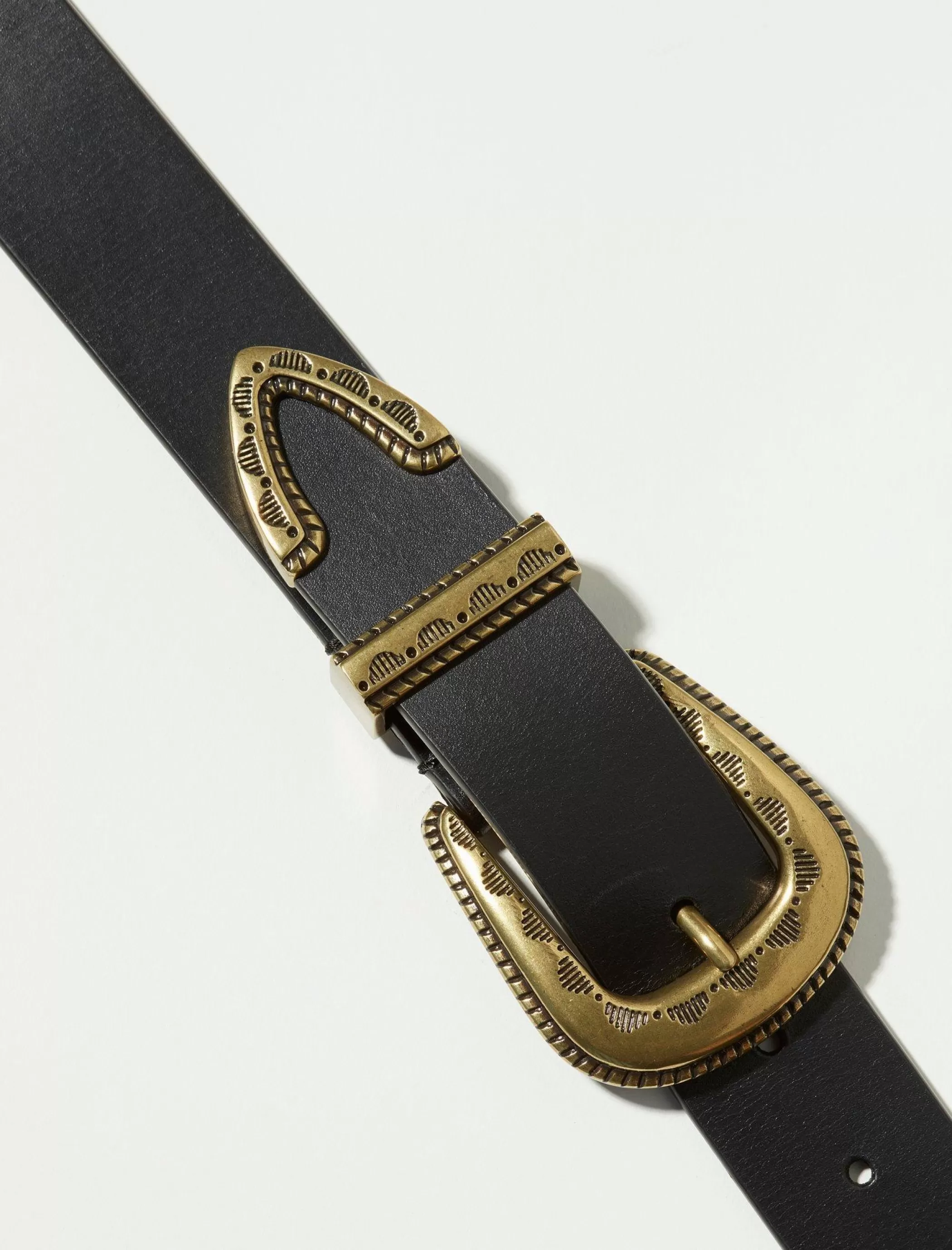 Lucky Brand Belts*detailed buckle belt black