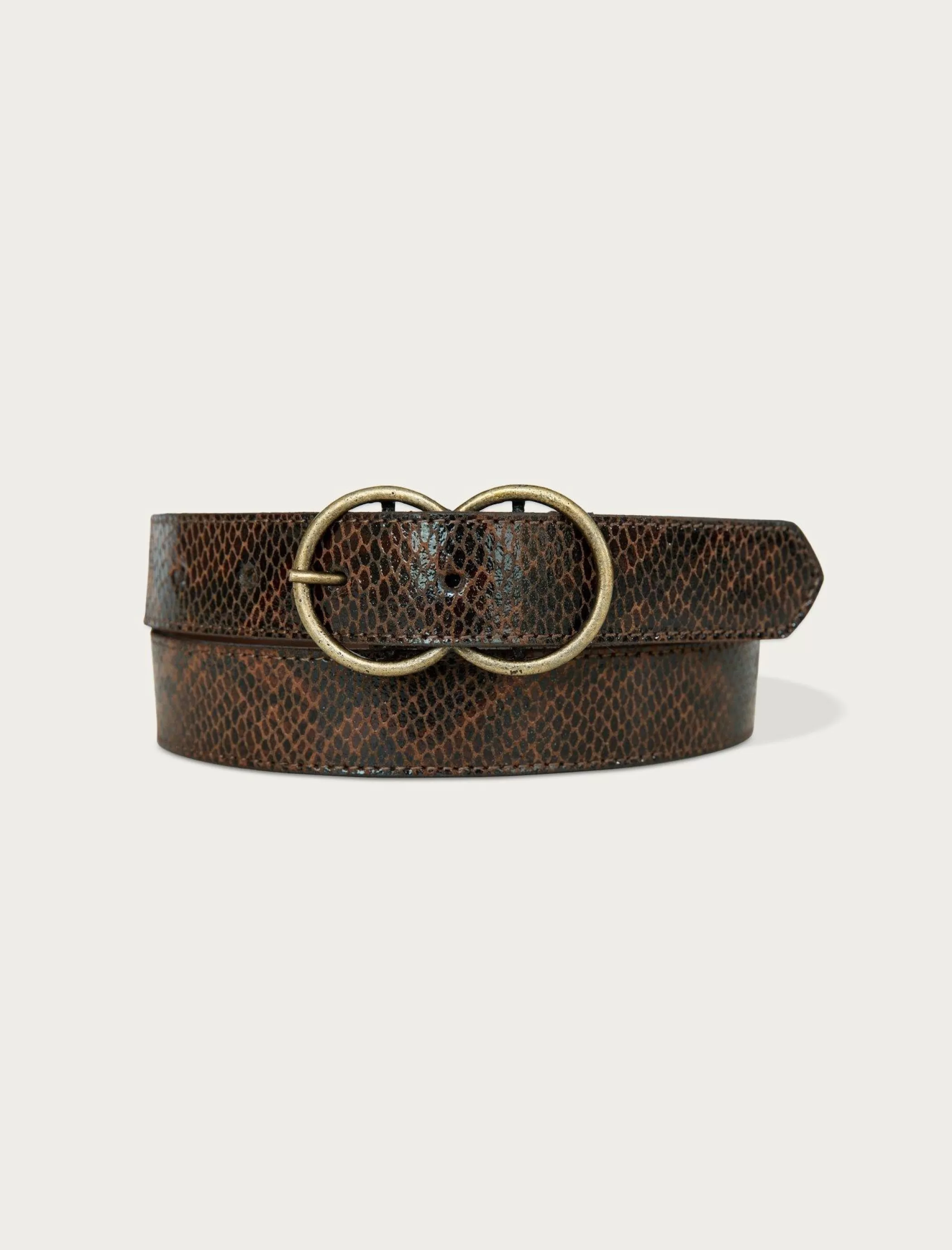 Lucky Brand Belts*double ring snakeskin belt dark blue