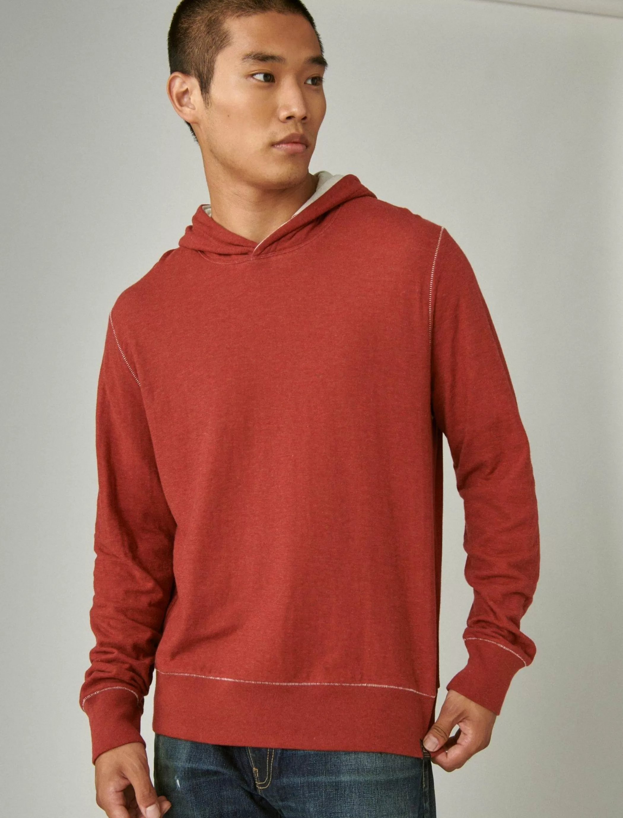 Lucky Brand Shirts & Tops*duo fold hoodie 636 red