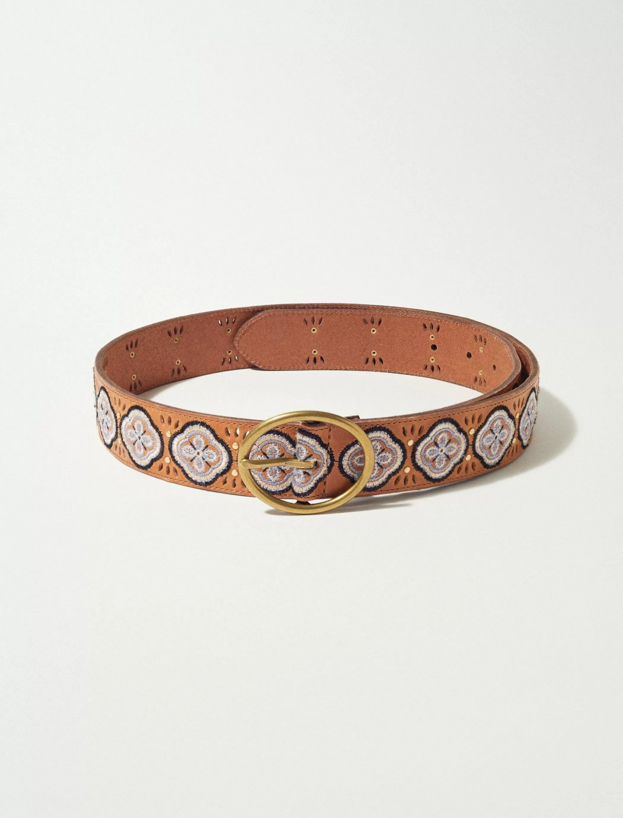 Lucky Brand Belts*embroidered bloom stud belt multi