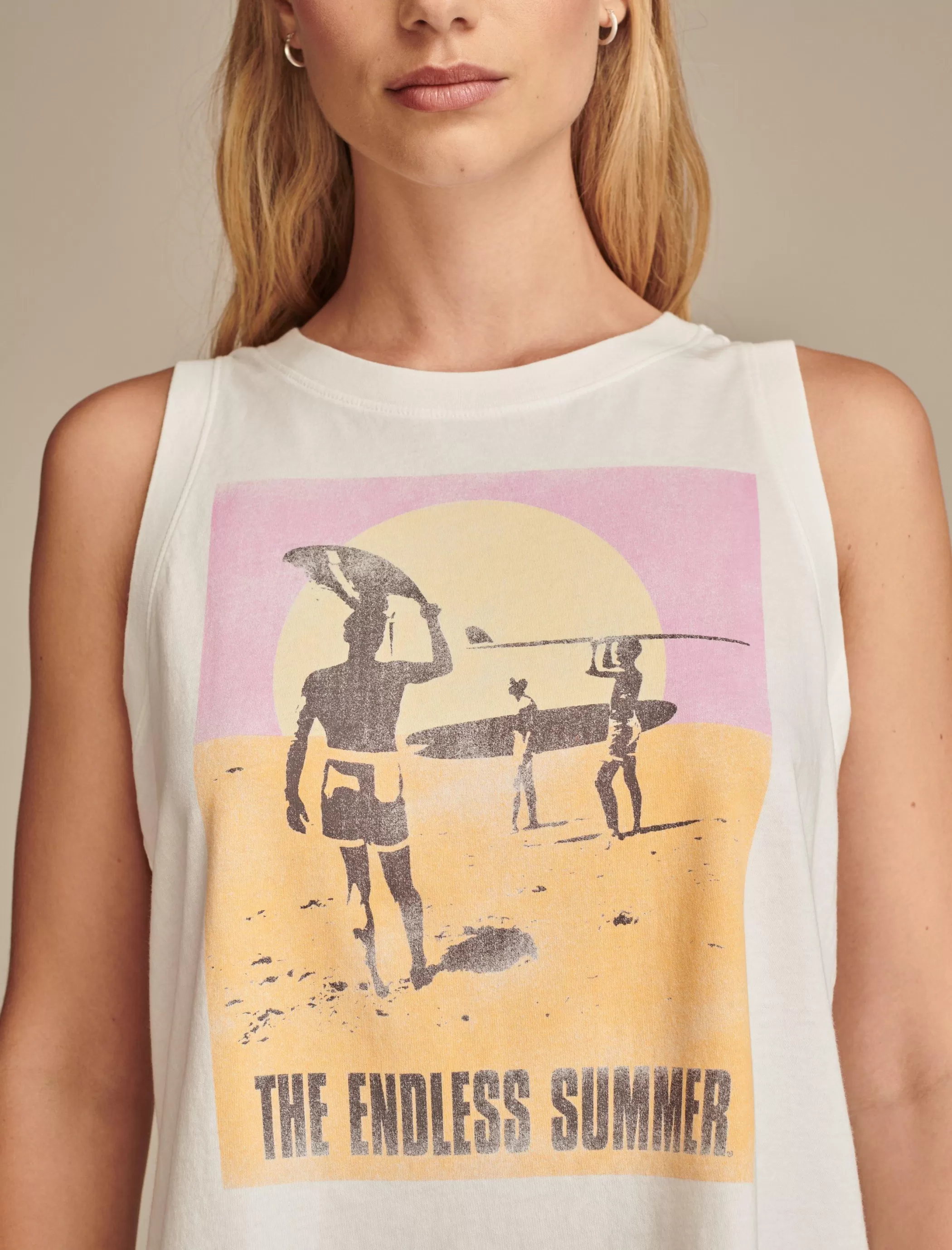 Lucky Brand Graphic Tees*endless summer tank bright white