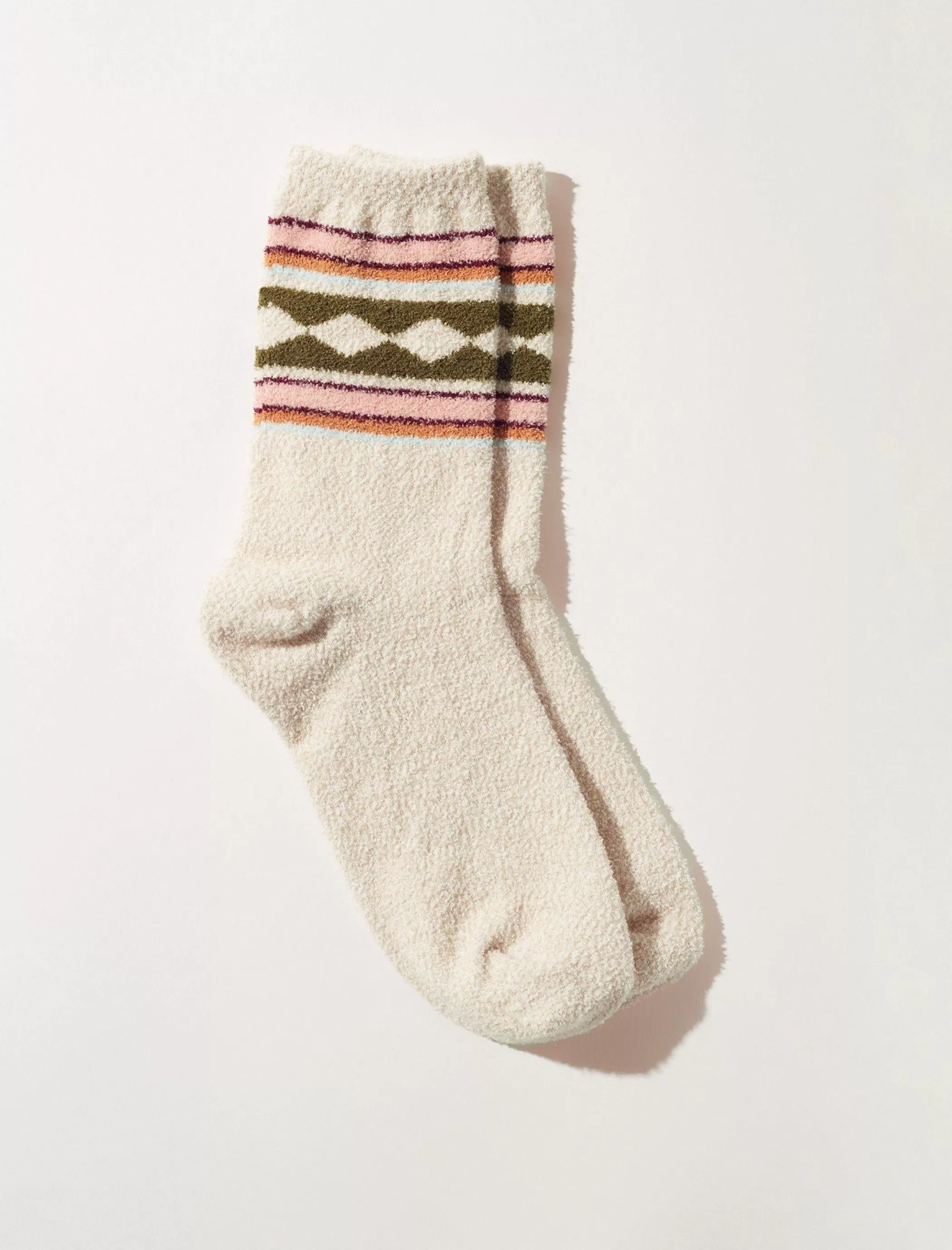 Lucky Brand Socks*fair isle fuzzy sock multi