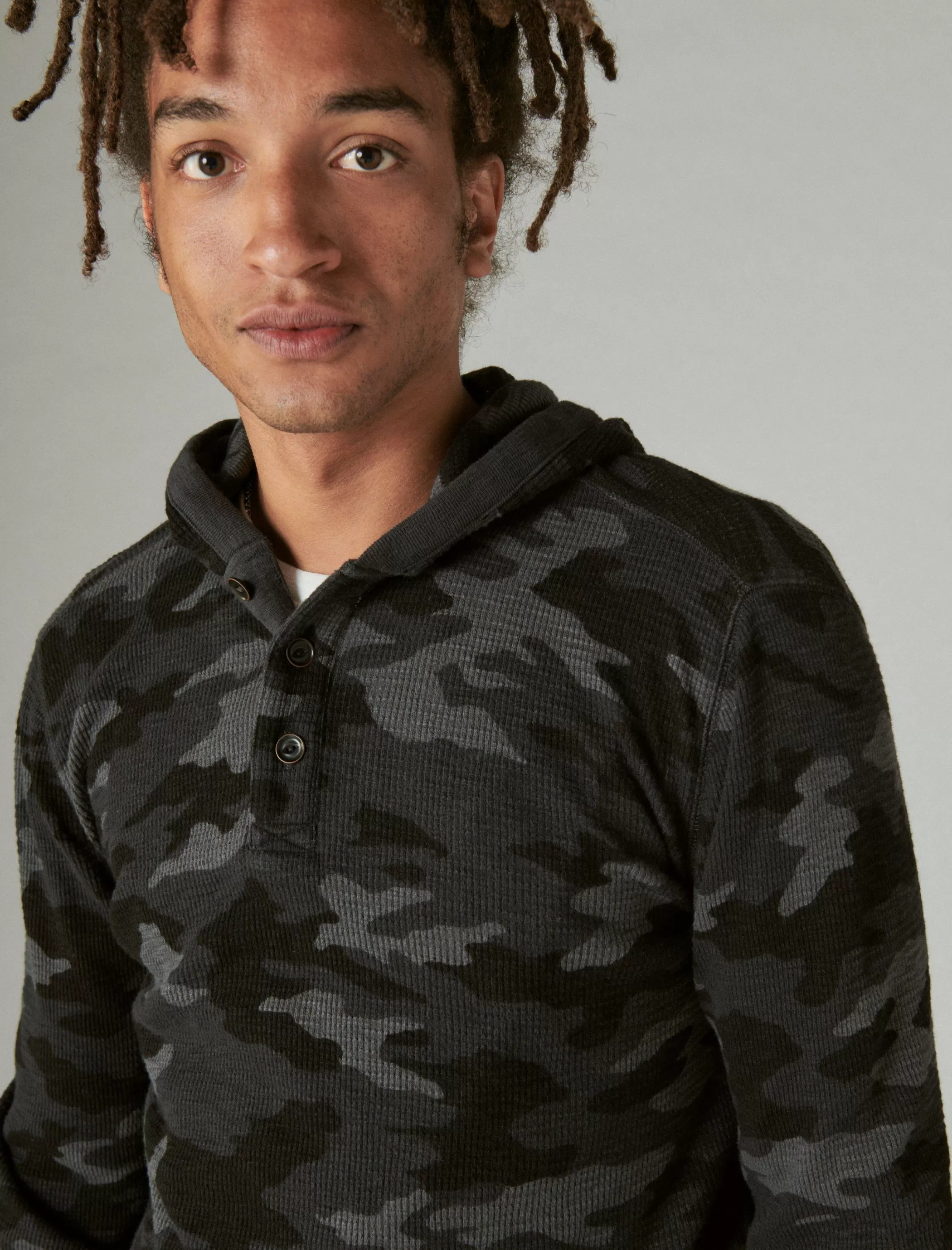 Lucky Brand Shirts & Tops*garment dye camo thermal hoodley multi