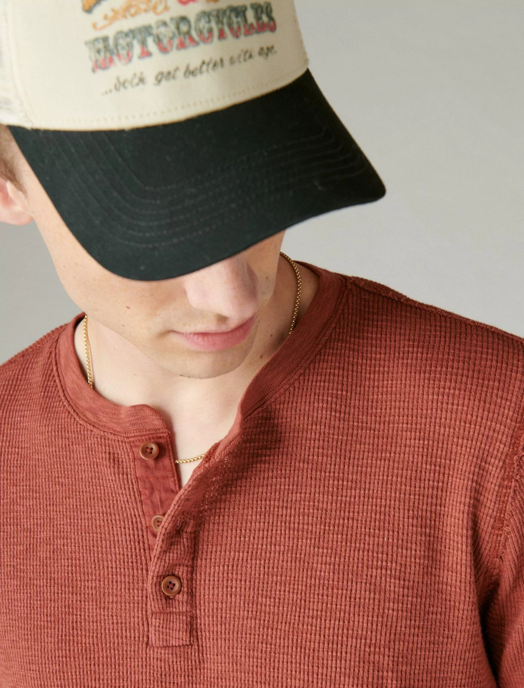 Lucky Brand Shirts & Tops*garment dye thermal henley terracotta