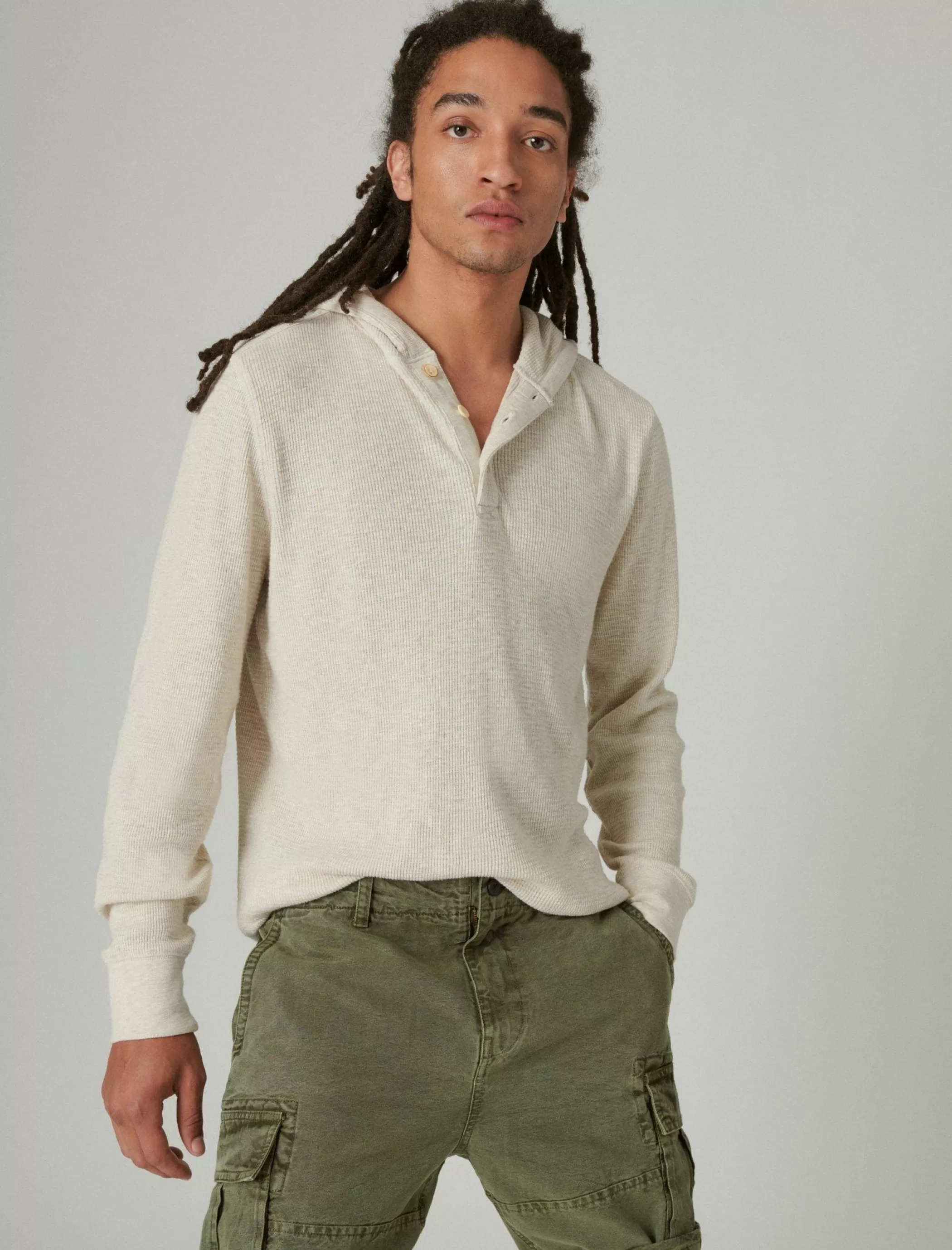 Lucky Brand Shirts & Tops*garment dye thermal hoodley oatmeal