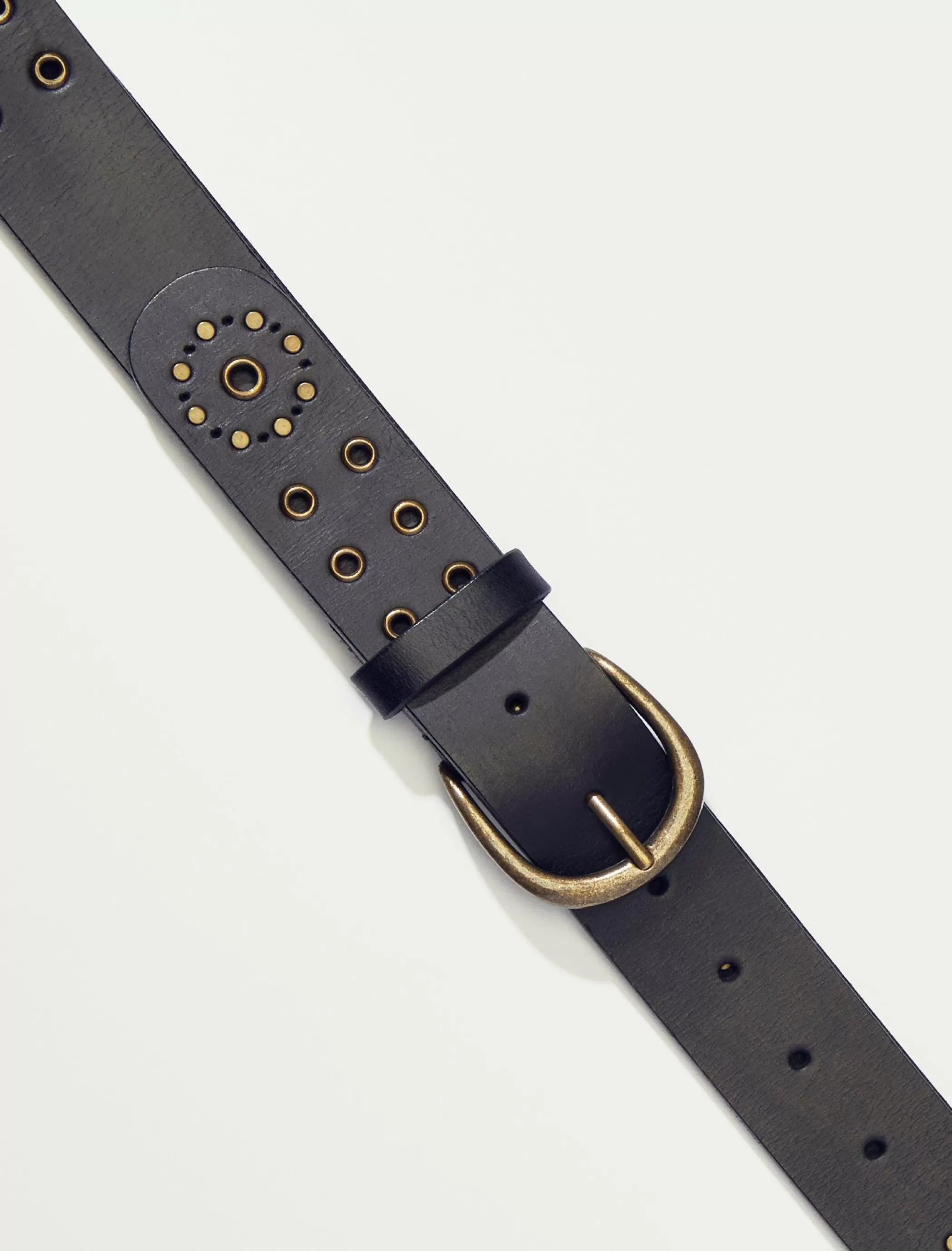 Lucky Brand Belts*grommet novelty belt black