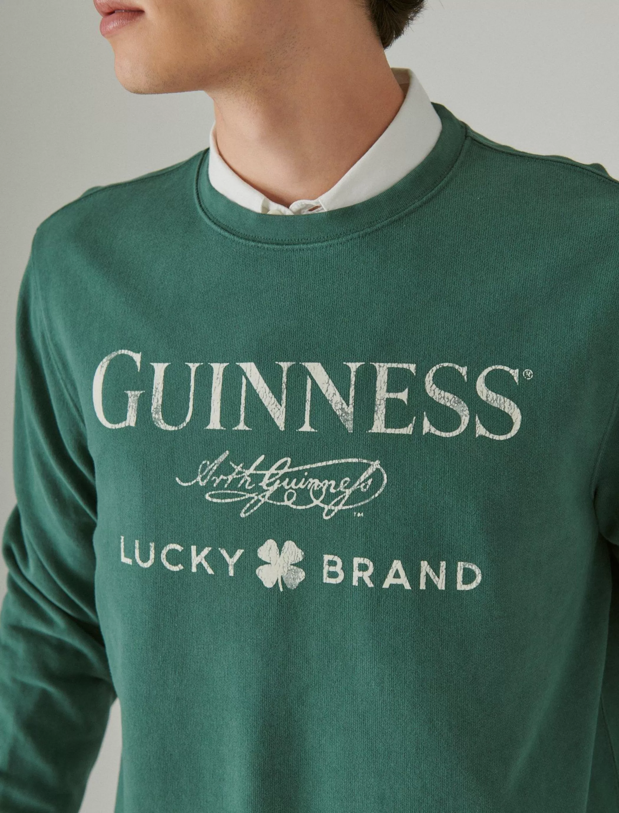 Lucky Brand Activewear*guinness logo crewneck pine grove