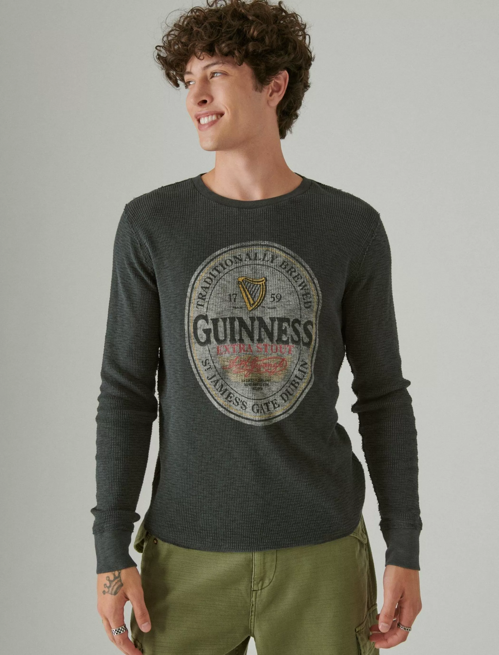 Lucky Brand Shirts & Tops*guinness logo thermal jet black