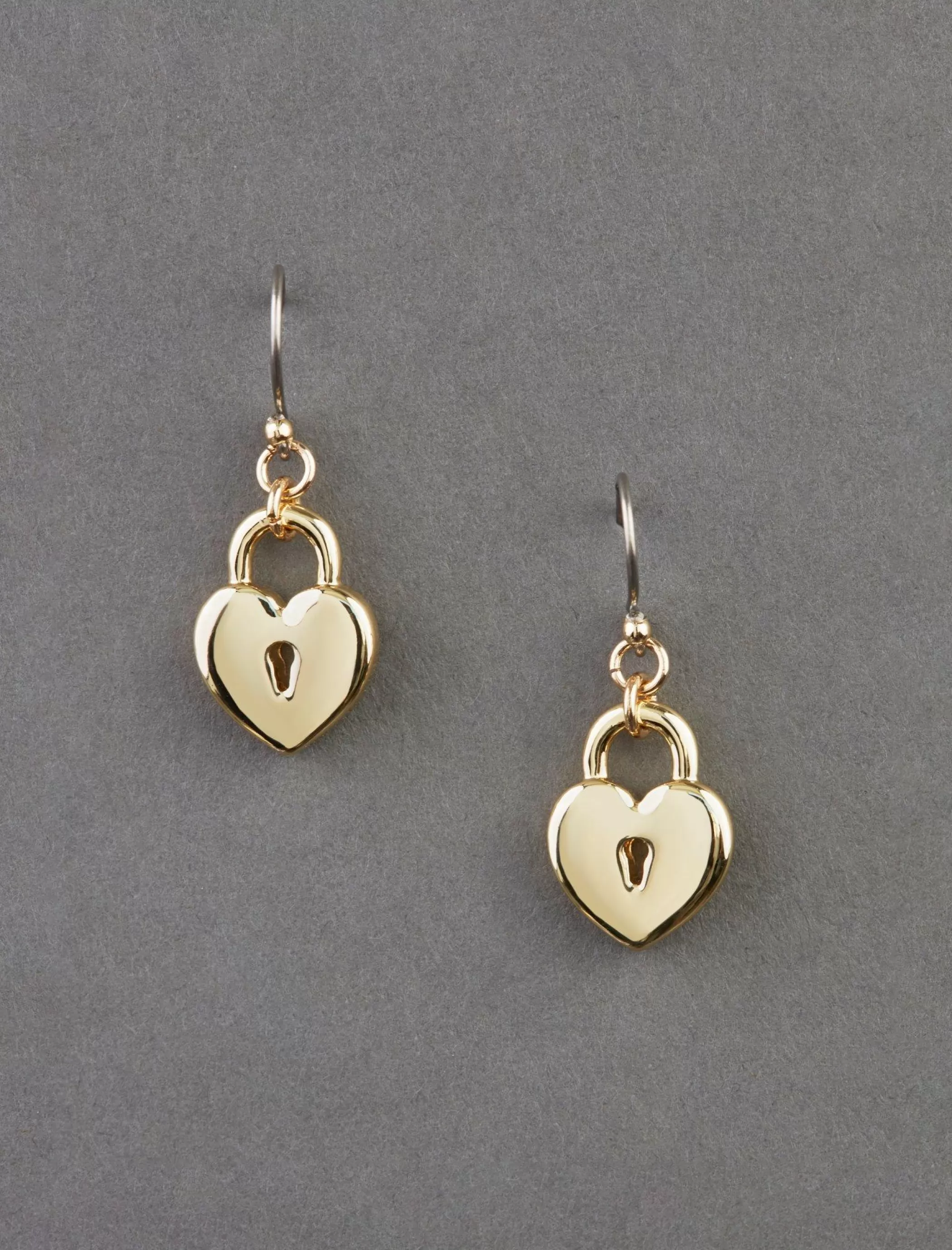 Lucky Brand Jewelry*heart lock drop earring silver