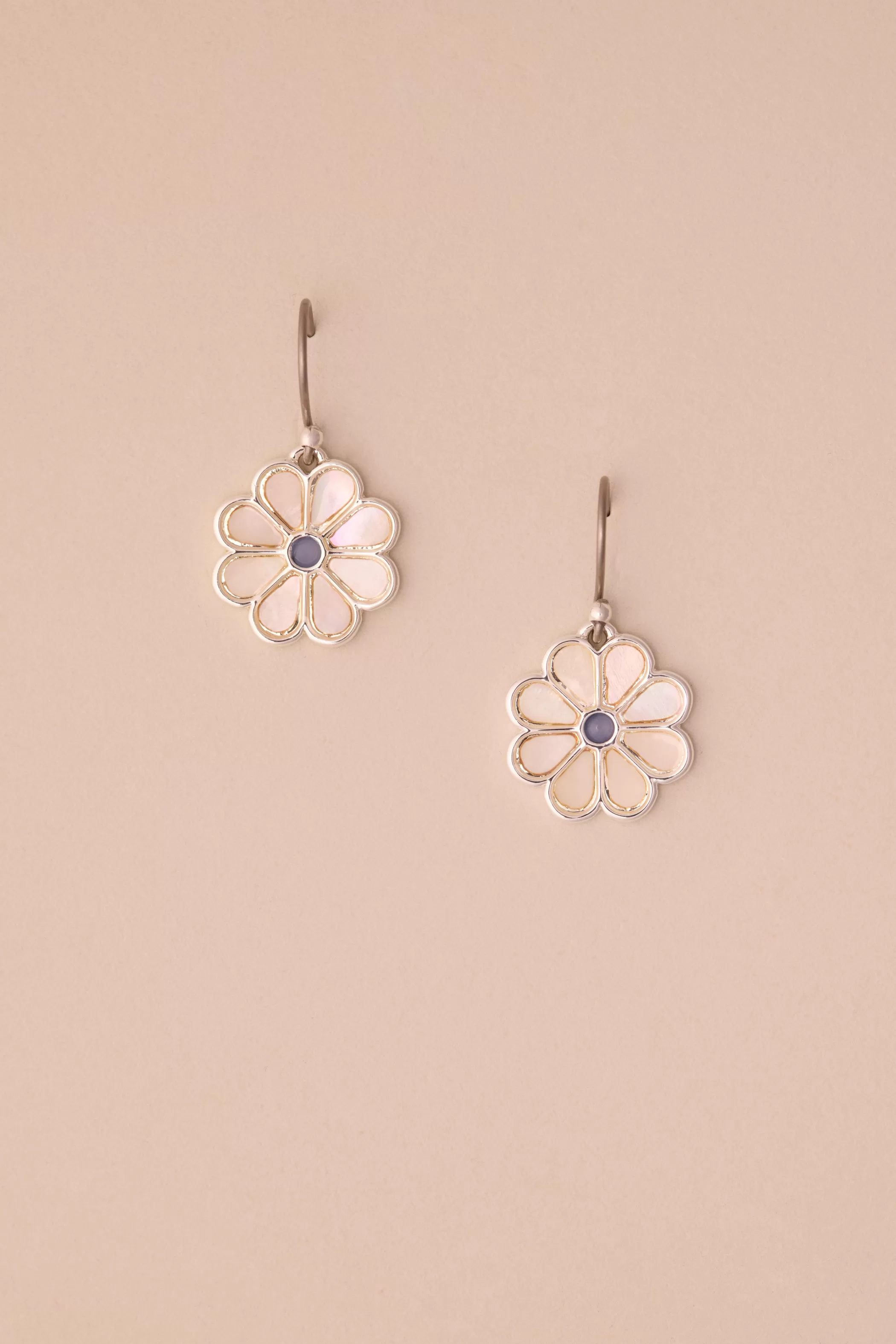 Lucky Brand Jewelry*inlay daisy stone drop silver