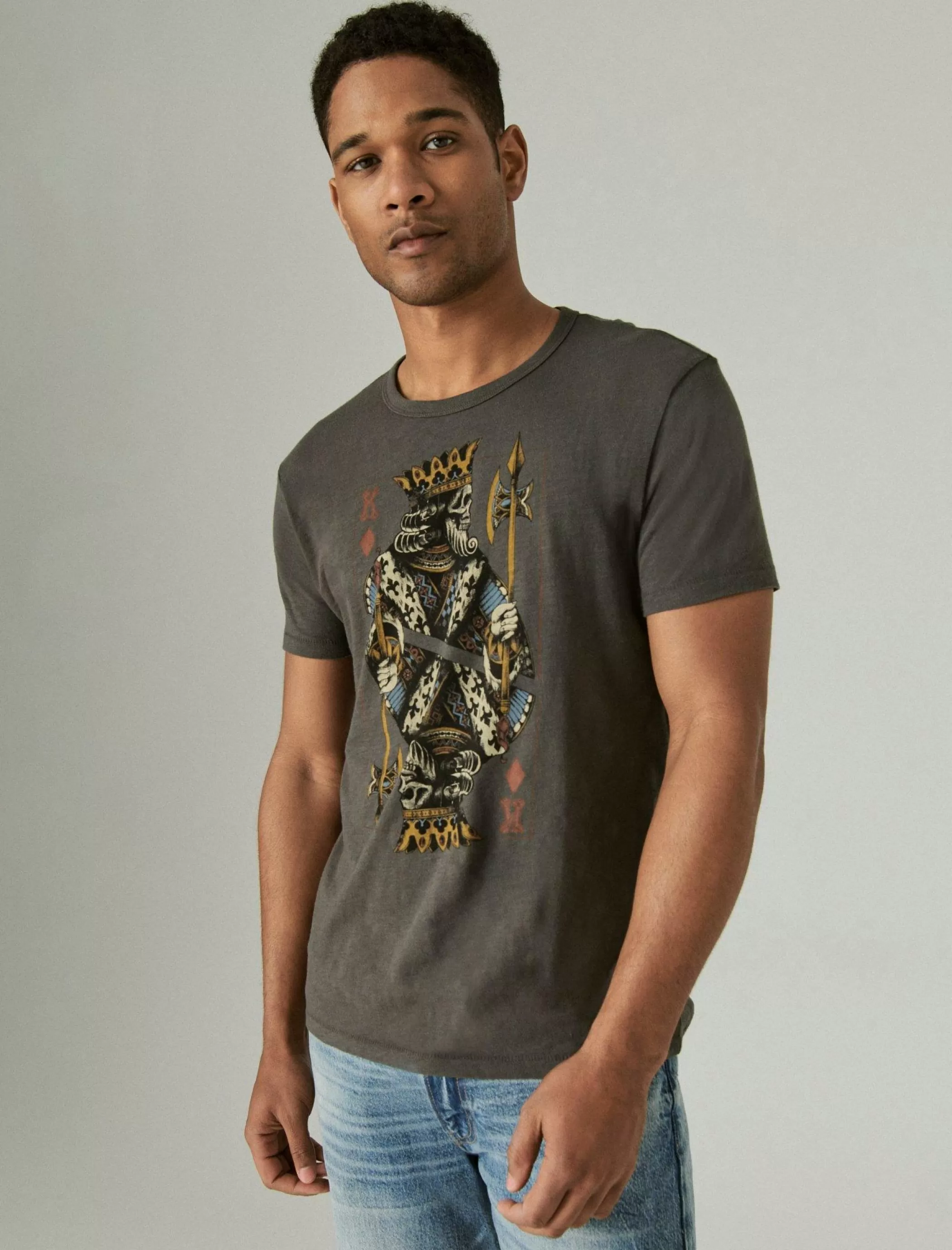 Lucky Brand Graphic Tees*king of diamonds tee black mountain