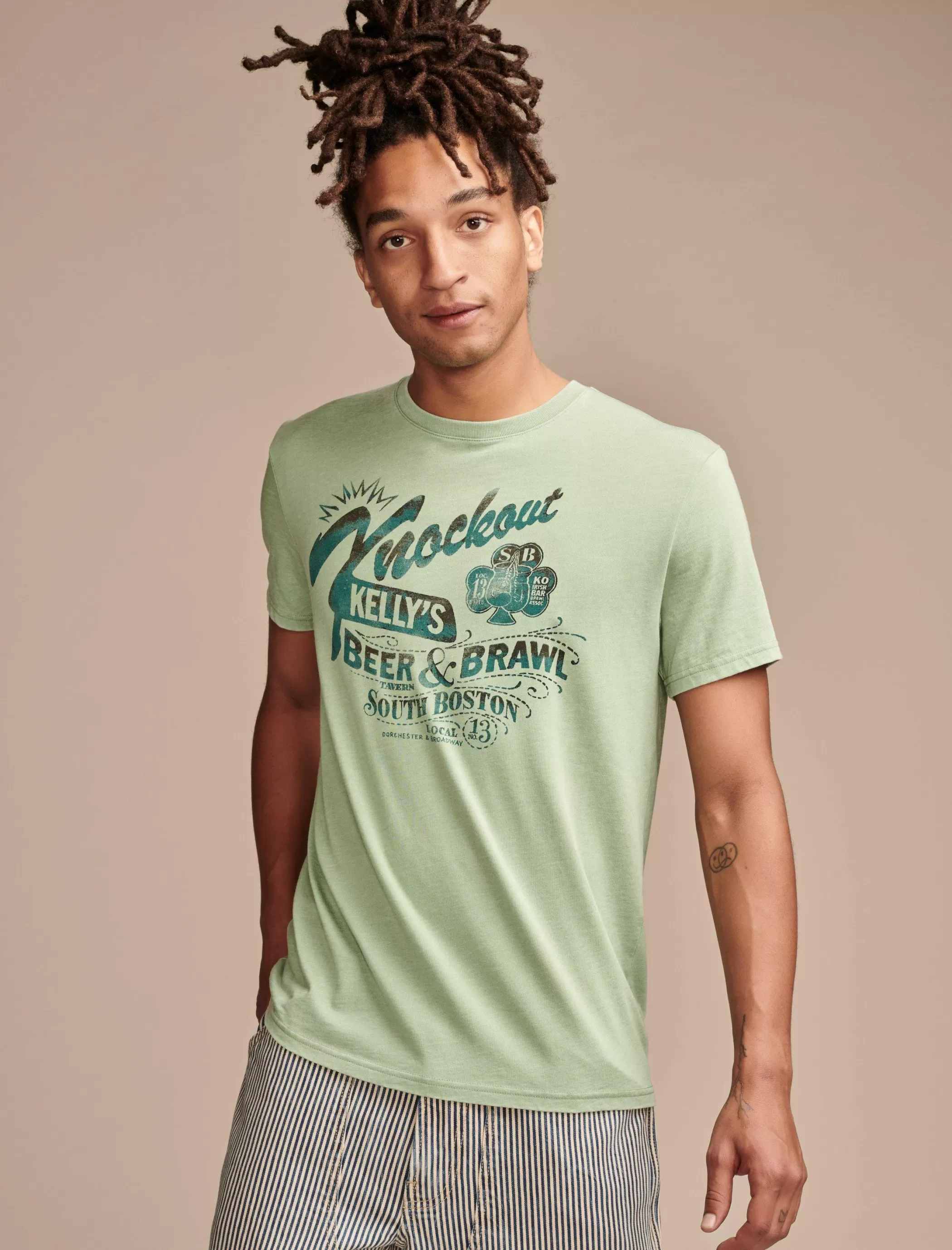 Lucky Brand Graphic Tees*knockout kelly's mineral green