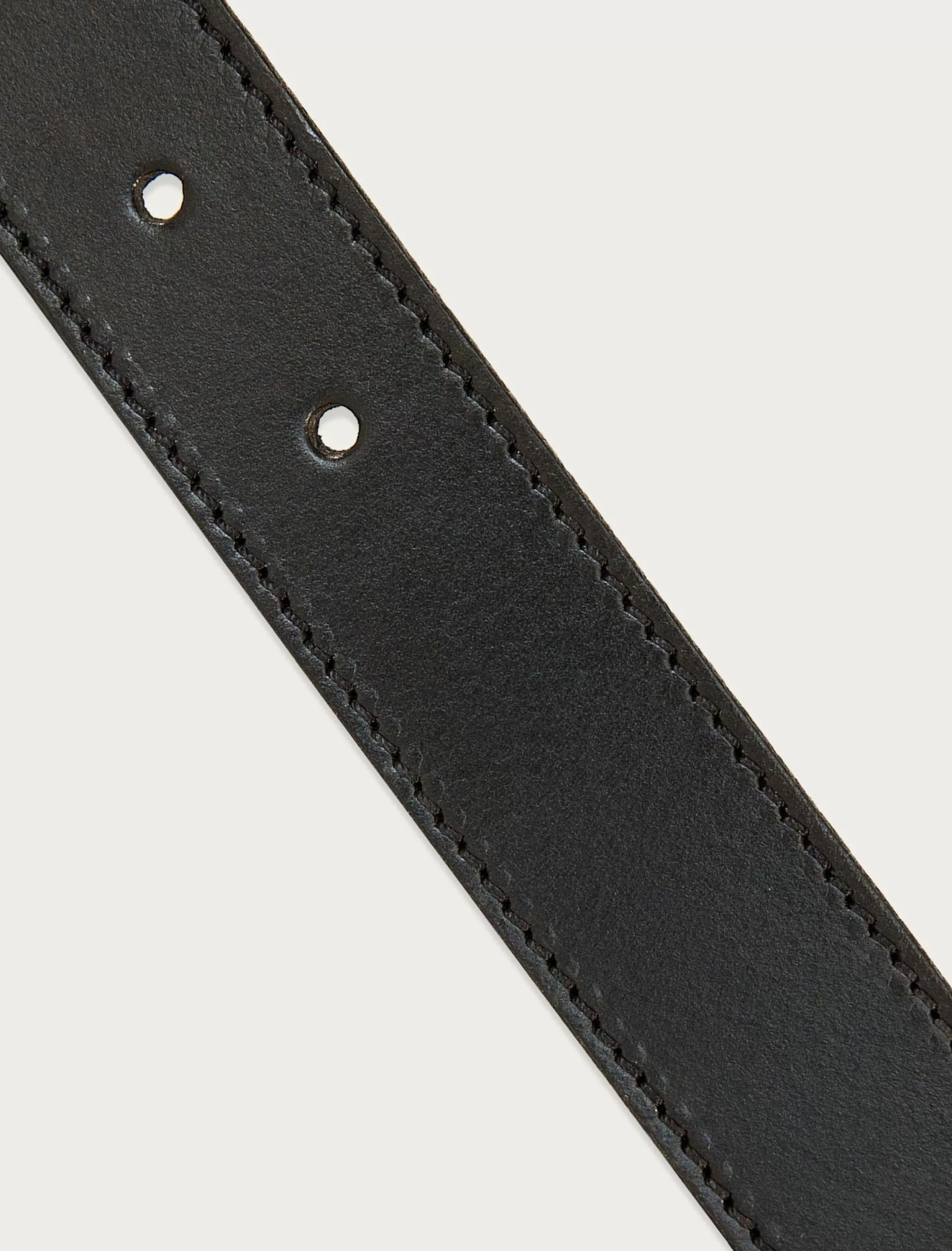 Lucky Brand Belts*leather belt with double ring buckle black