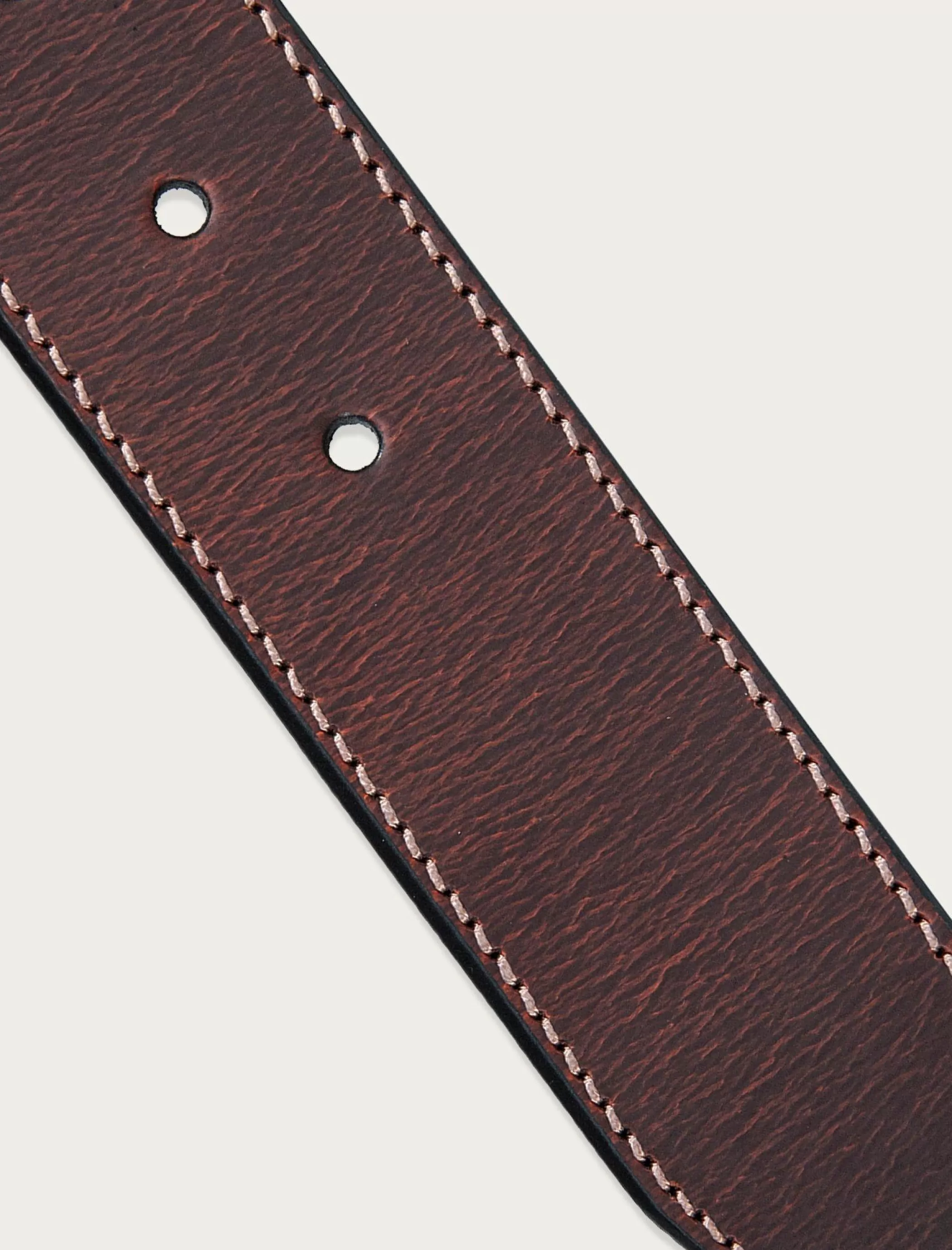 Lucky Brand Belts*leather jean belt with metal and leather keeper dark brown