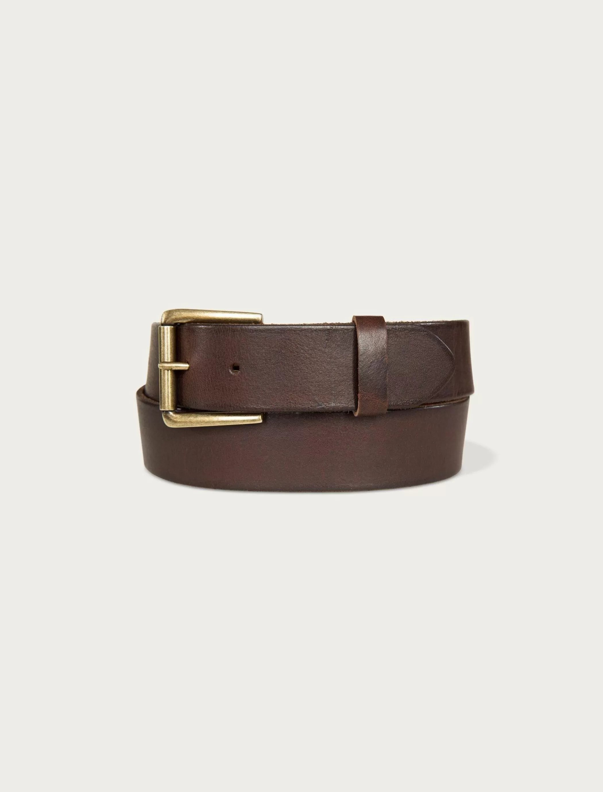 Lucky Brand Belts*leather jean belt with roller buckle and rivets dark brown