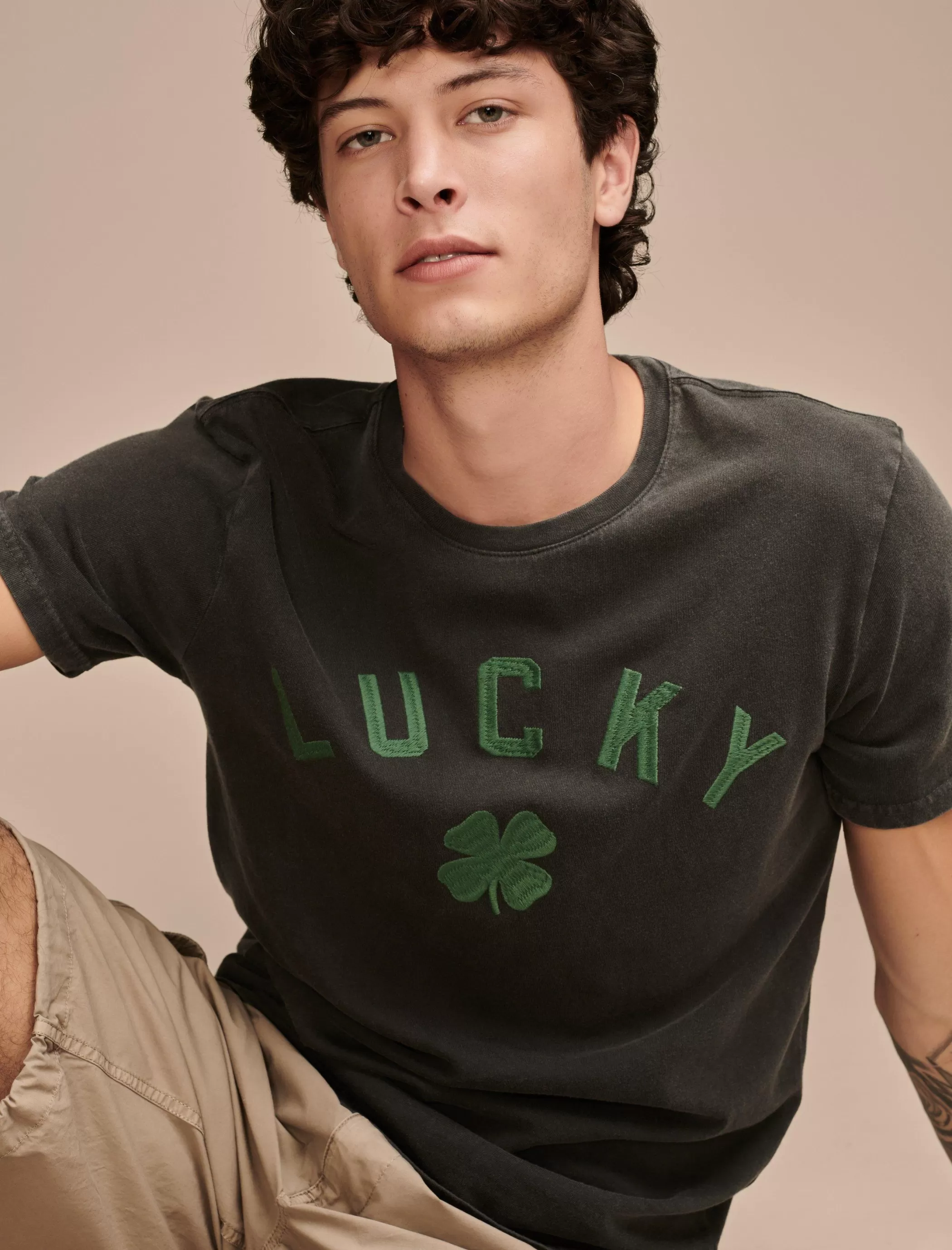 Lucky Brand Graphic Tees*lucky clover jet black