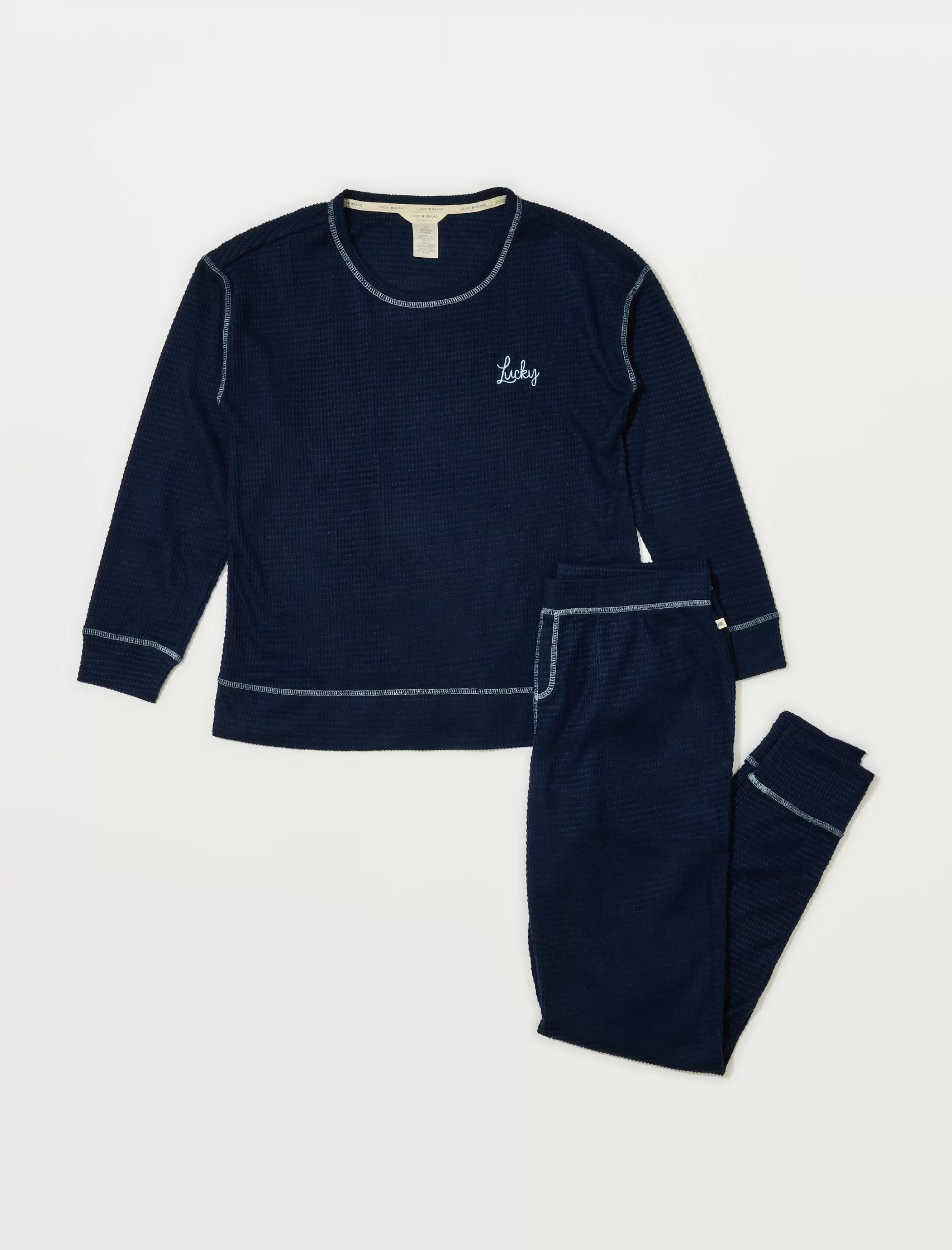 Lucky Brand Intimates & Sleepwear*lucky script cozy sleep set dark blue