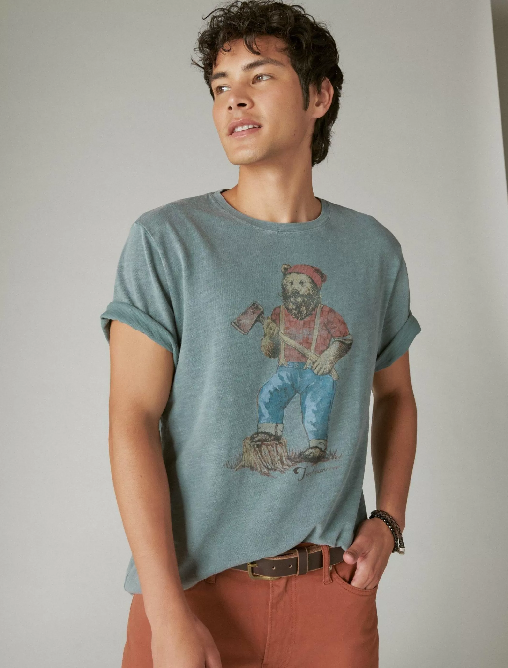 Lucky Brand Graphic Tees*lumbear jack tee lead