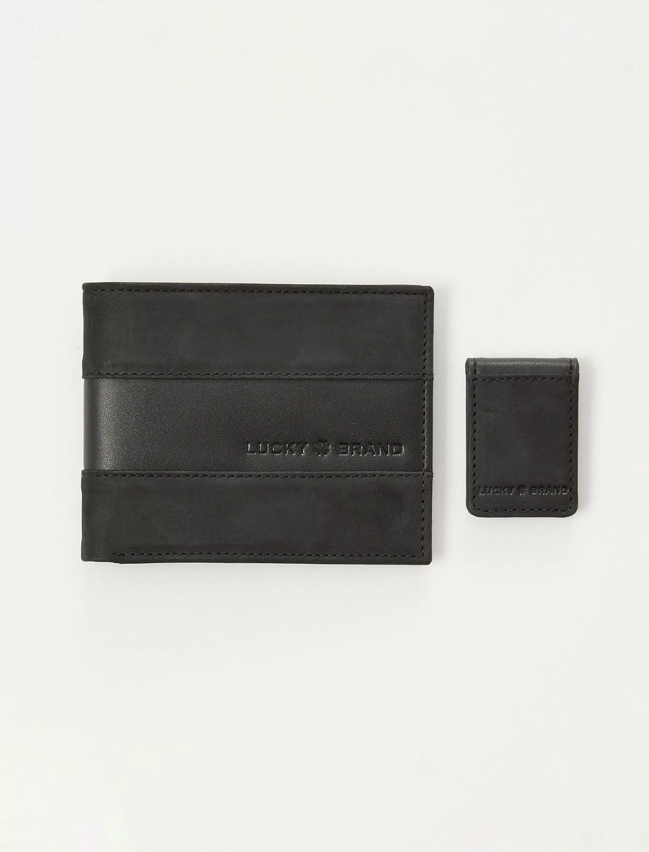 Lucky Brand Bags & Wallets*men's leather wallet and money clip giftset black