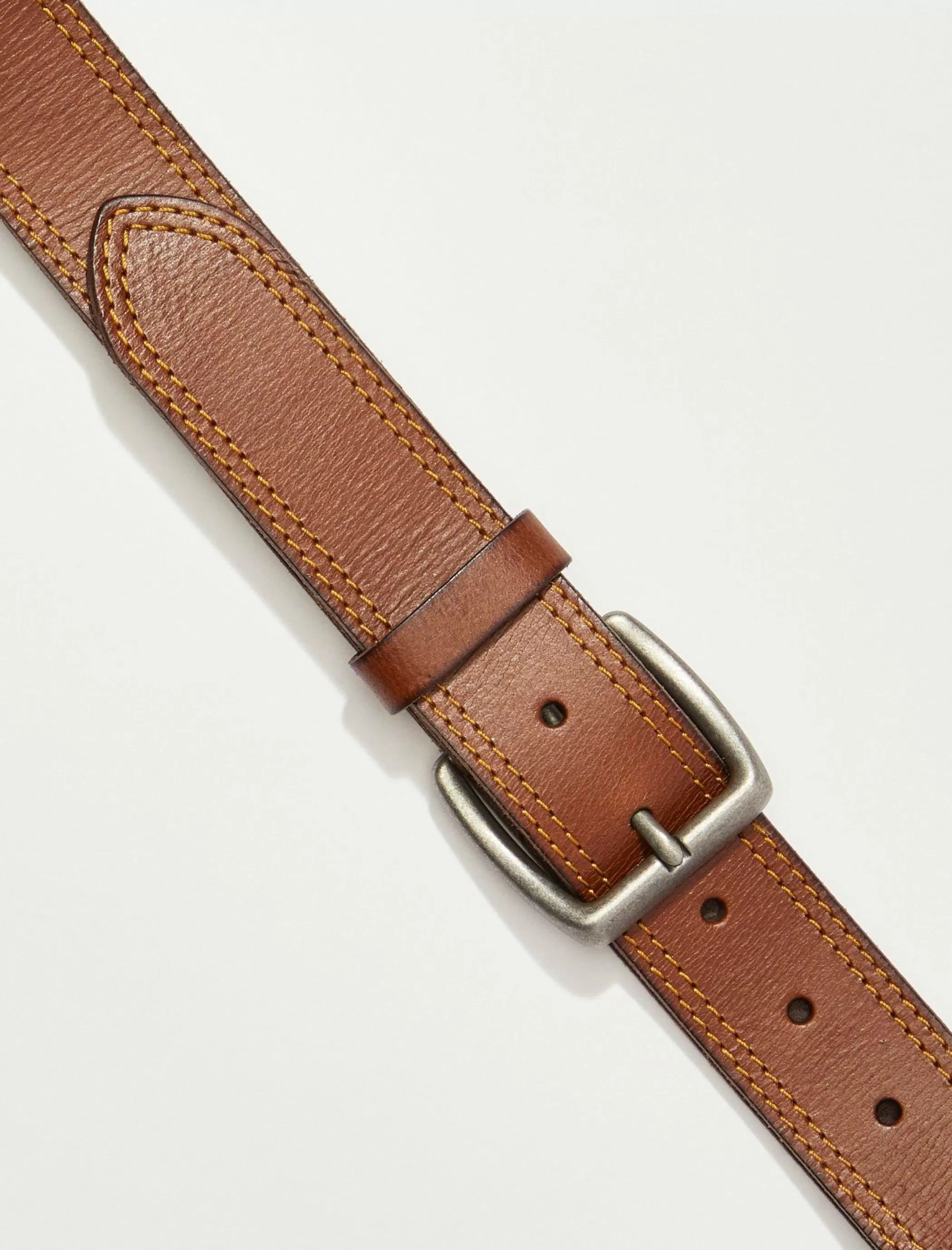 Lucky Brand Belts*men's stitch detail belt medium brown