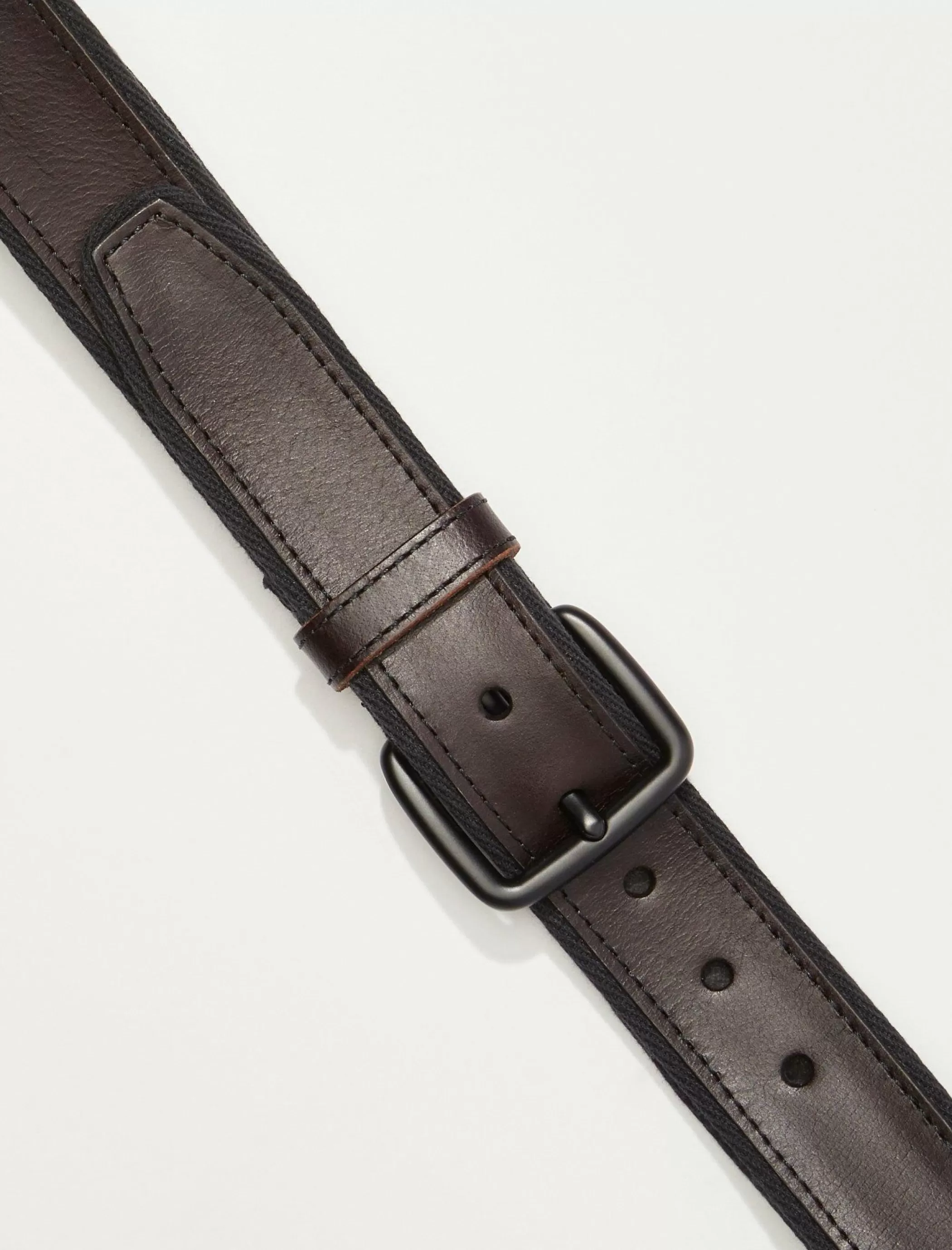 Lucky Brand Belts*men's stitch detail belt black