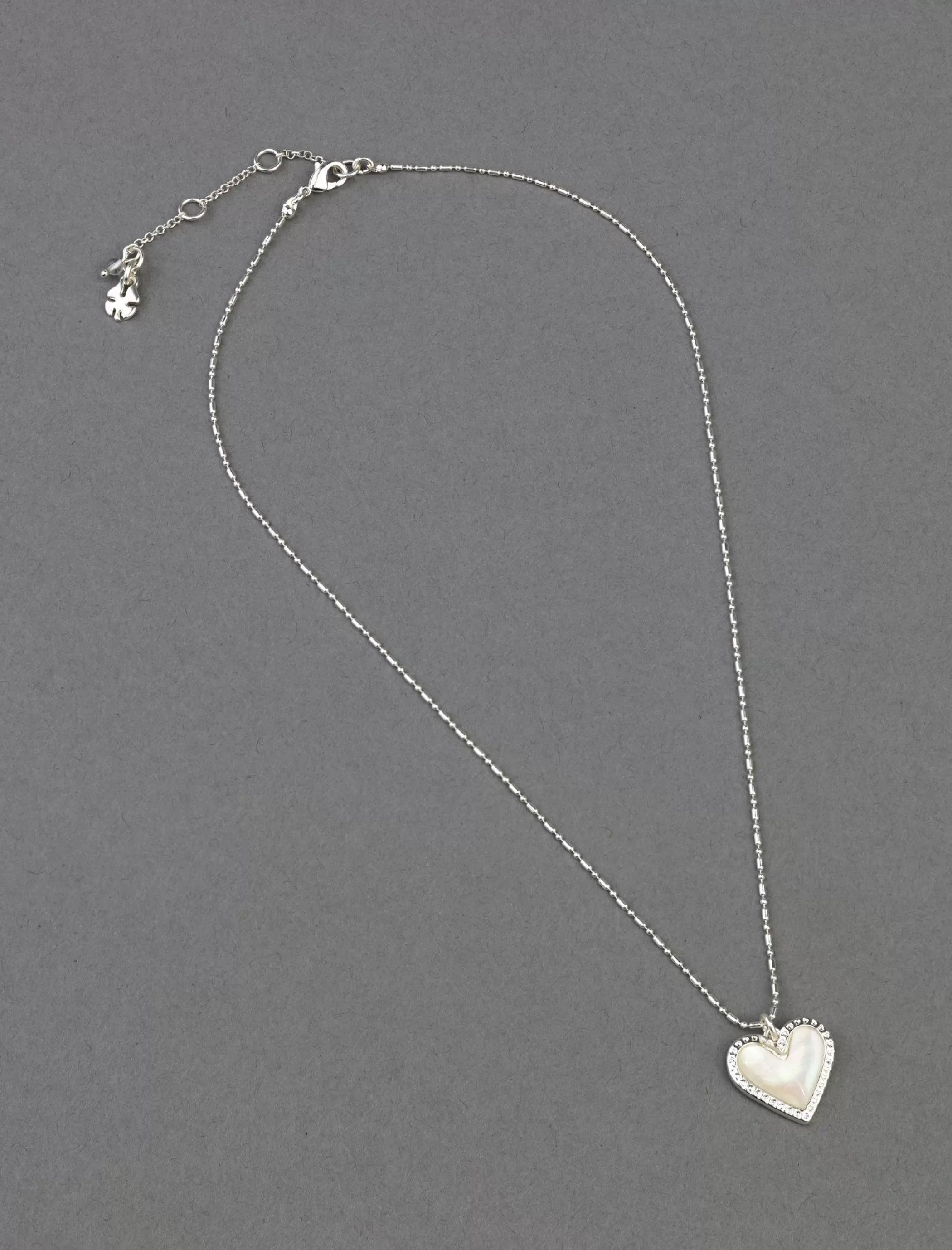 Lucky Brand Jewelry*mother of pearl heart pendant silver