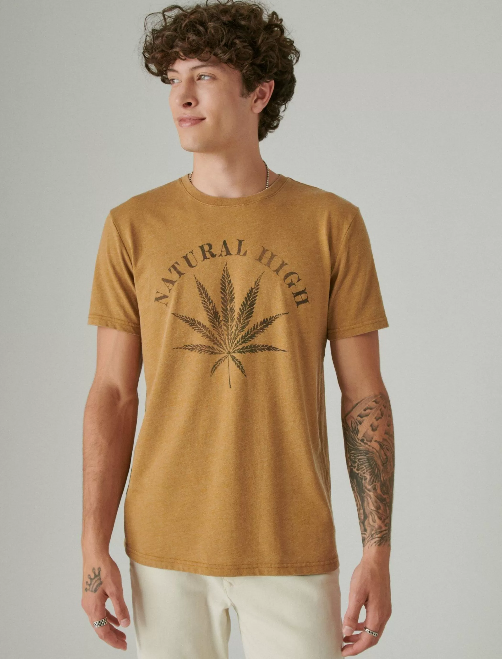 Lucky Brand Graphic Tees*natural high bronze brown