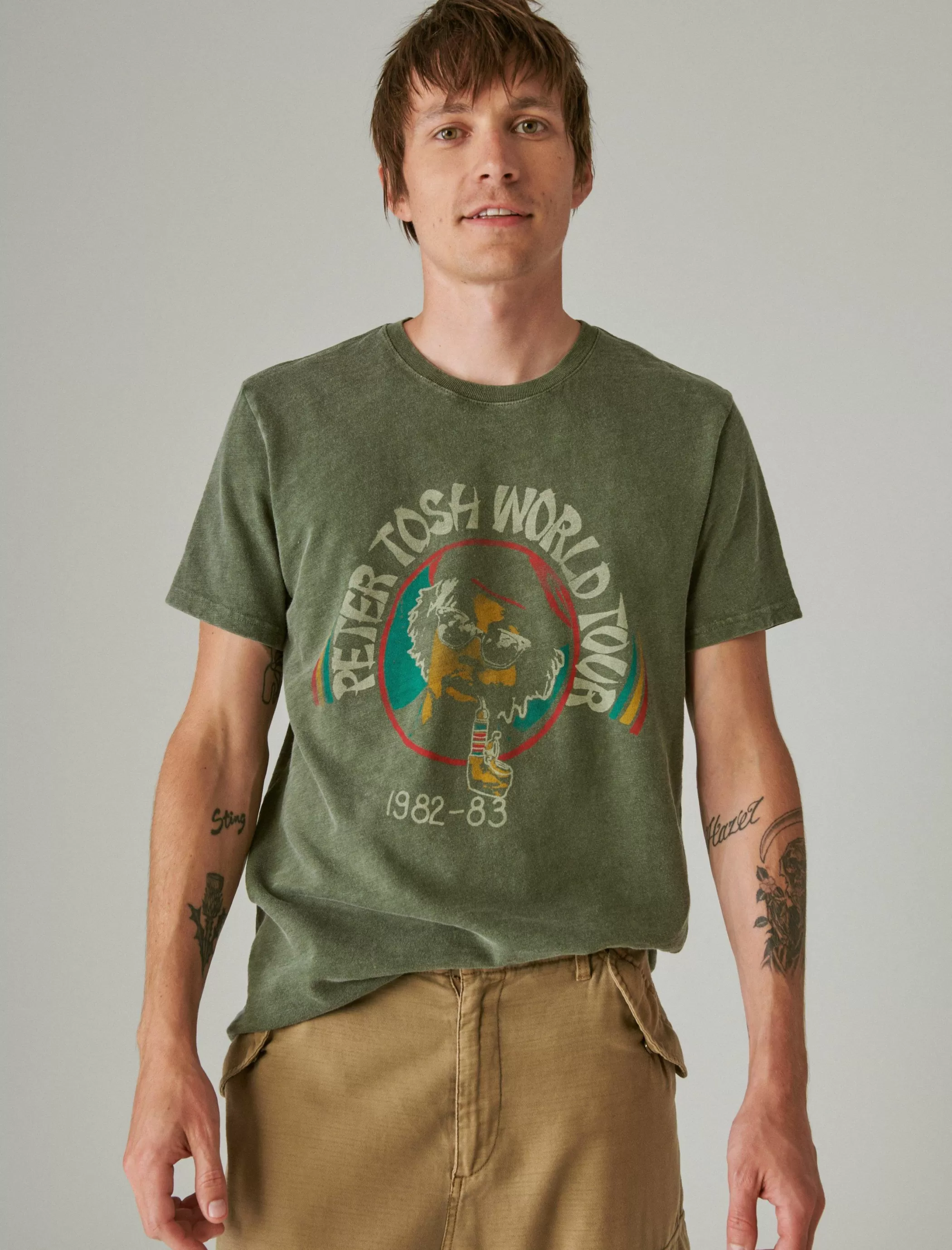 Lucky Brand Graphic Tees*peter tosh kombu green