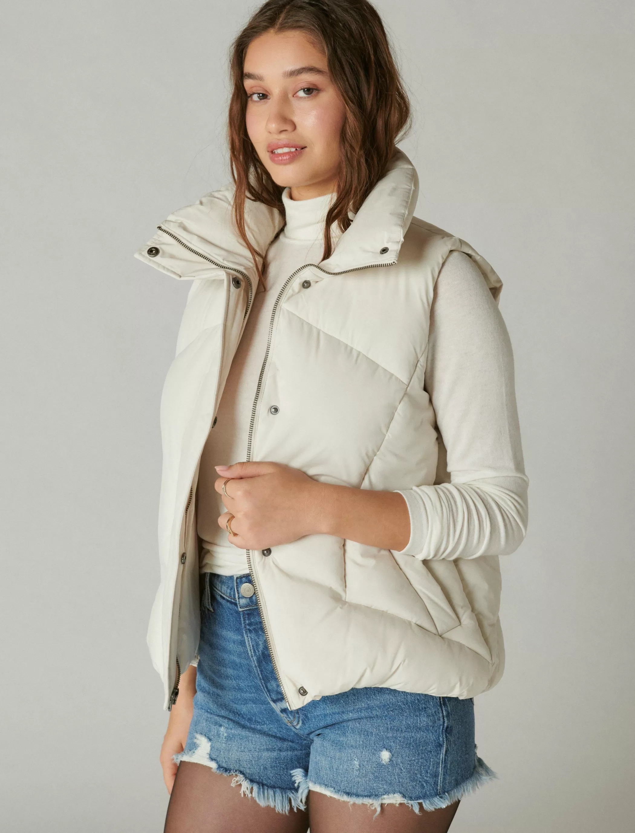 Lucky Brand Jackets & Outerwear*puffer vest cream