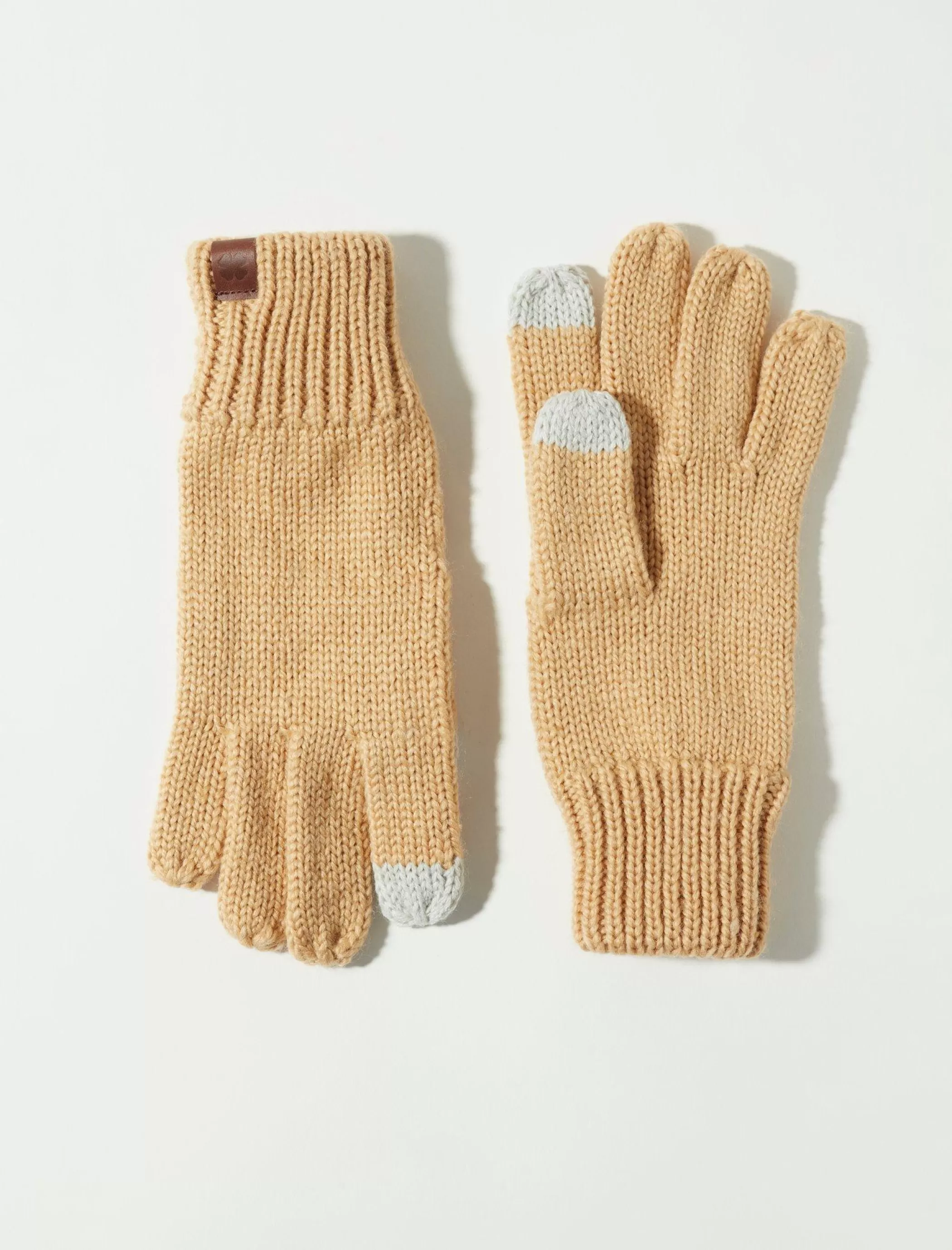 Lucky Brand Gloves*ribbed wool knit texting glove medium beige