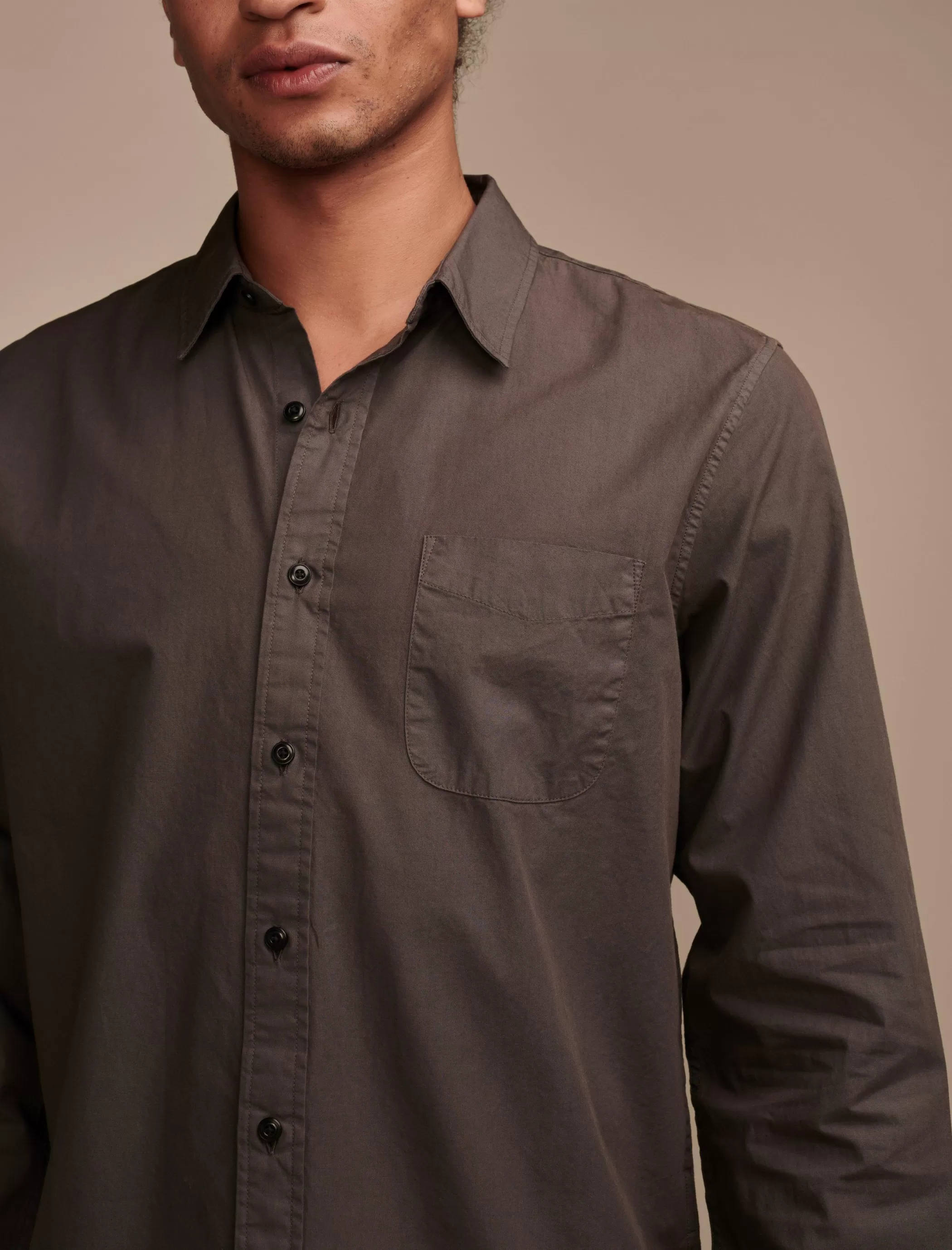 Lucky Brand Suit Separates | Button-Downs*rumpled poplin one pocket long sleeve shirt raven