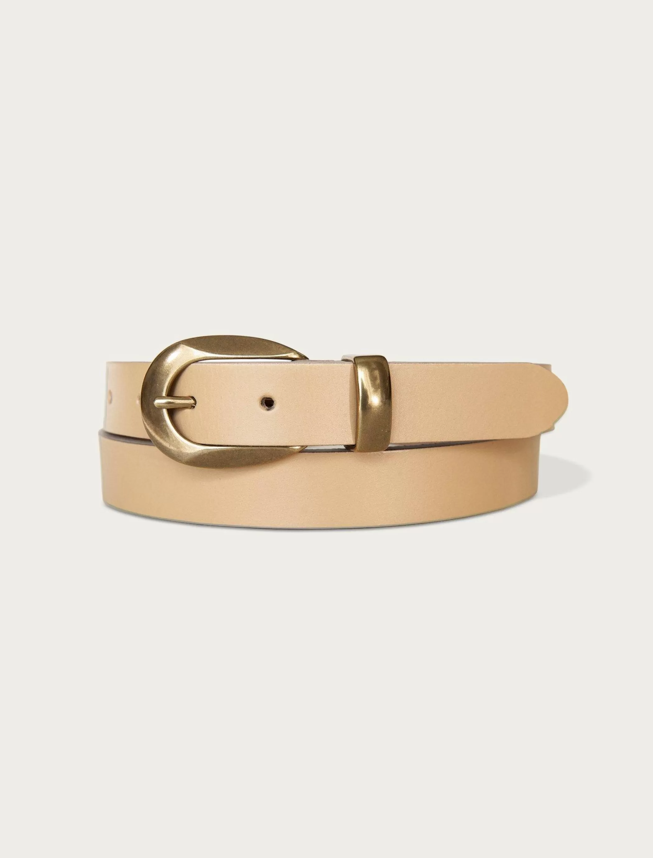 Lucky Brand Belts*sculpted buckle set leather belt natural