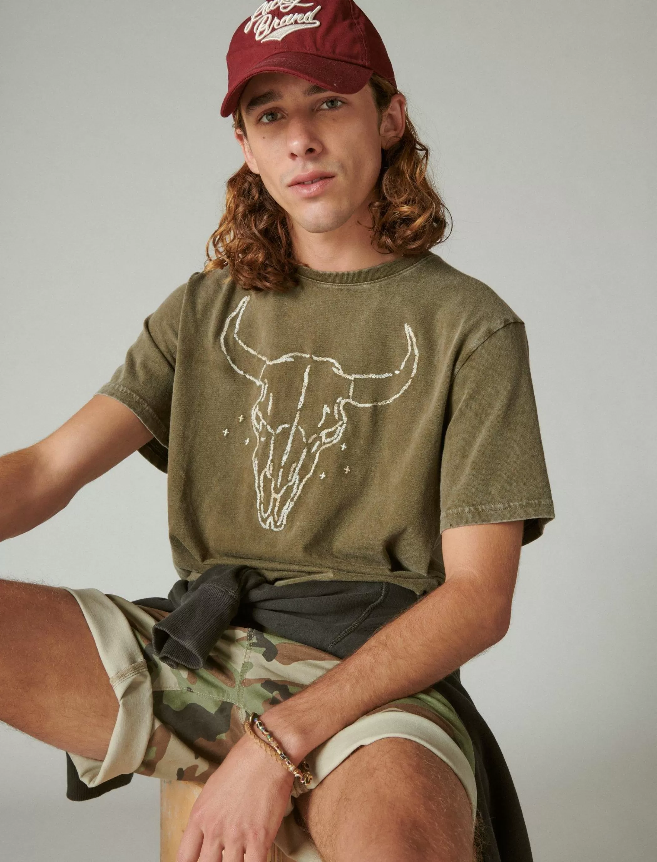 Lucky Brand Graphic Tees*steer skull tee beech